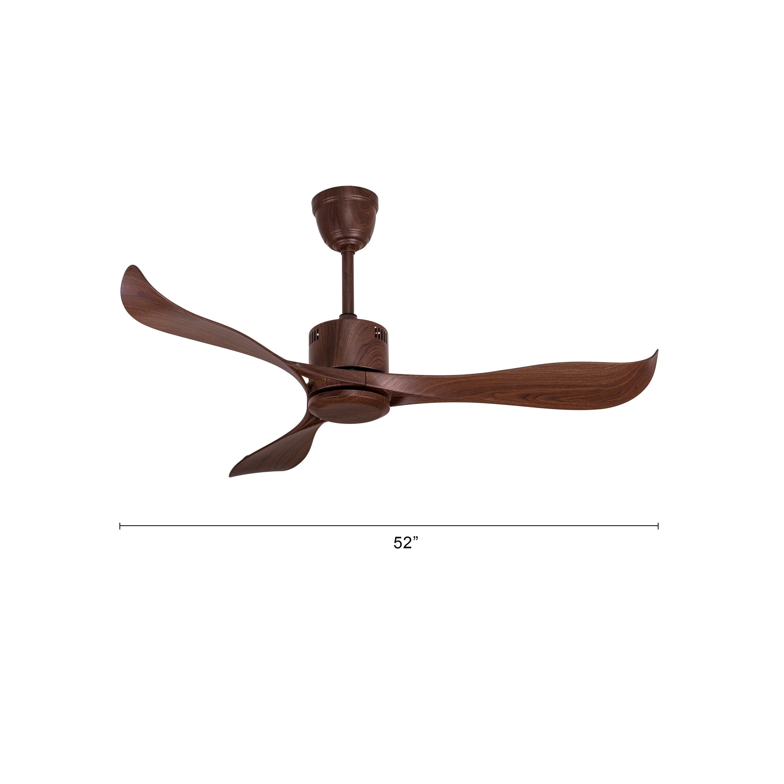 Marissa (132 cm Span, Walnut Finish Metal Body, Walnut Finish ABS Blades) Ceiling Fan