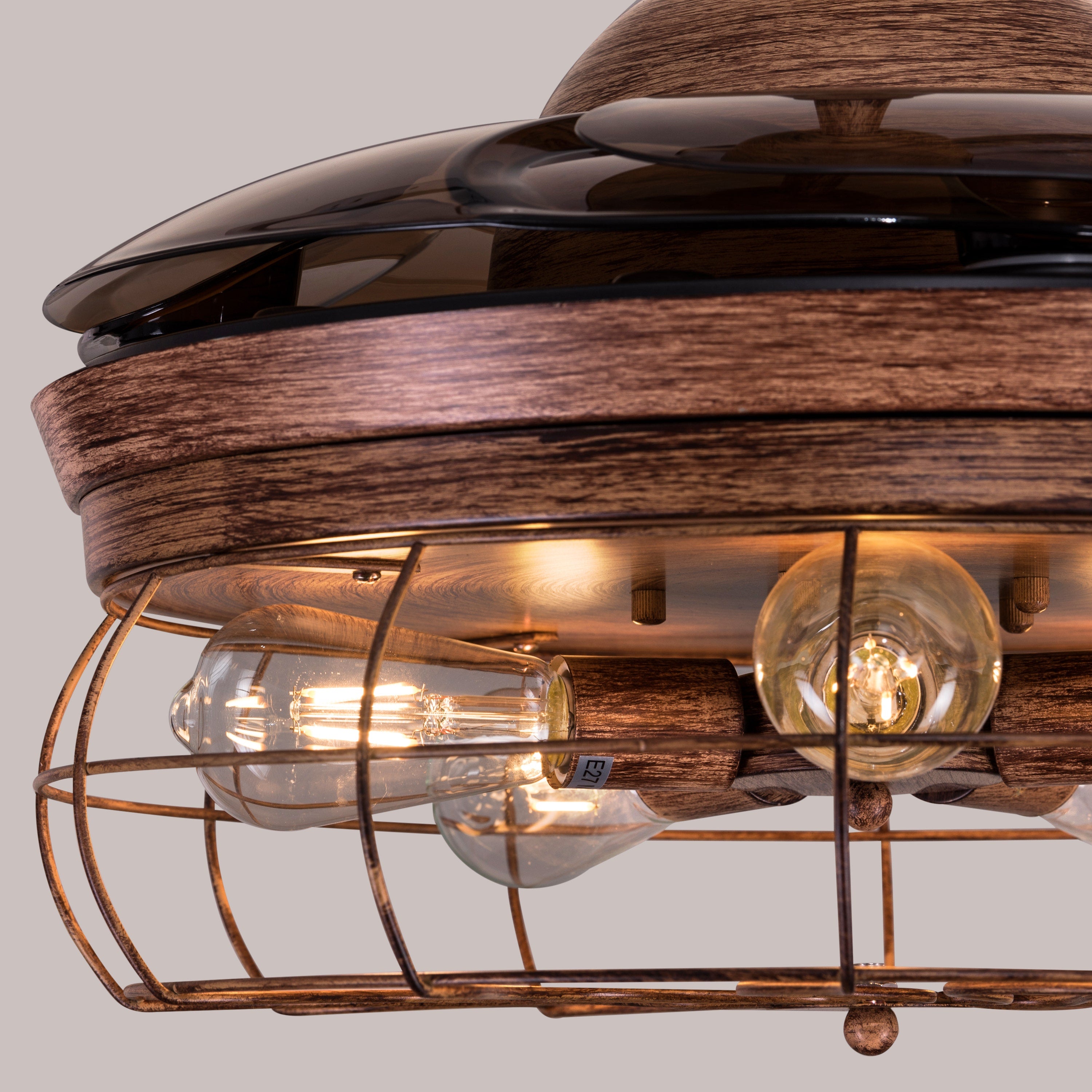 Sundowner (112 cm Span, Brown Finish Metal Body, Fan Blades In Translucent Brown Ceiling ABS Plastic) Ceiling Fan