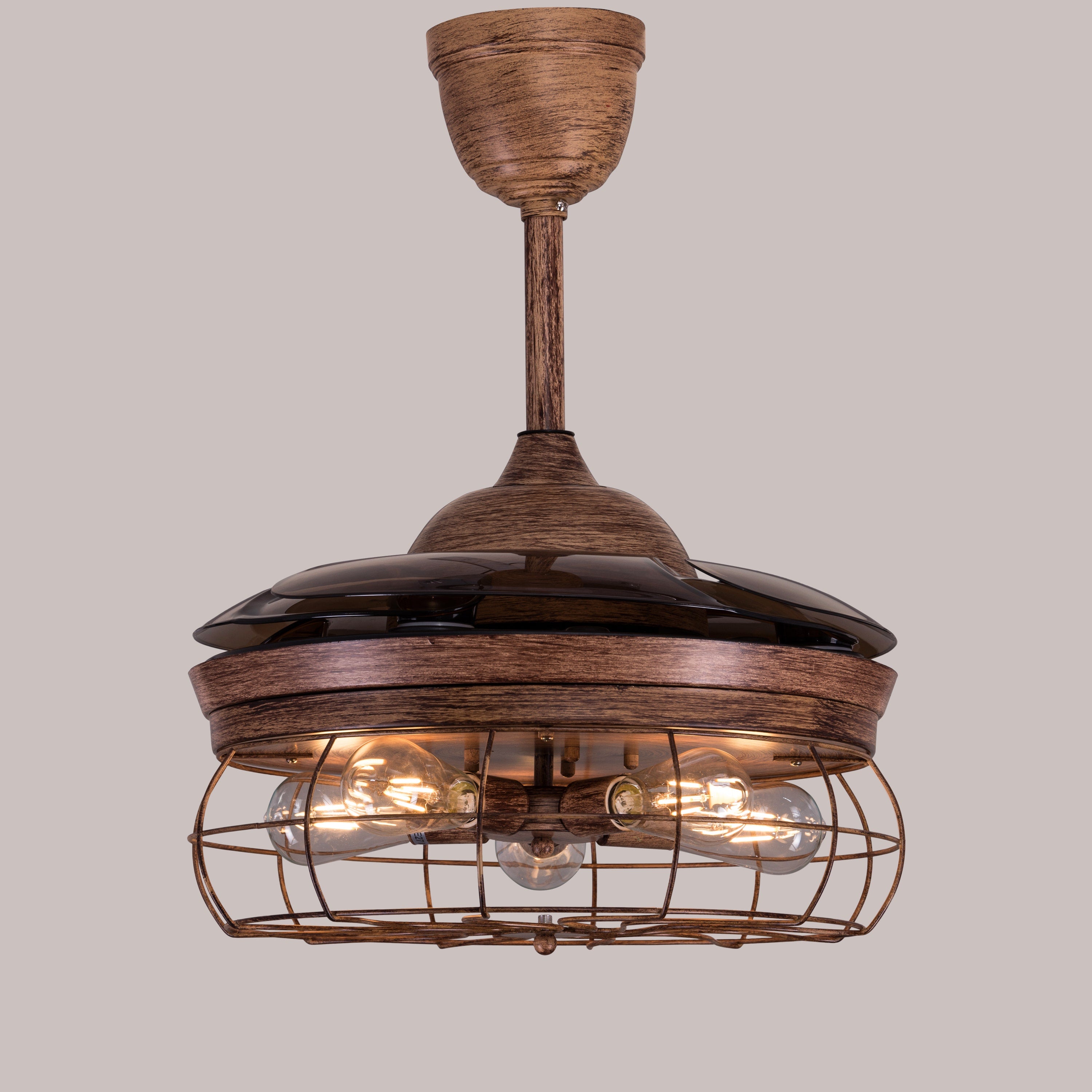 Sundowner (112 cm Span, Brown Finish Metal Body, Fan Blades In Translucent Brown Ceiling ABS Plastic) Ceiling Fan