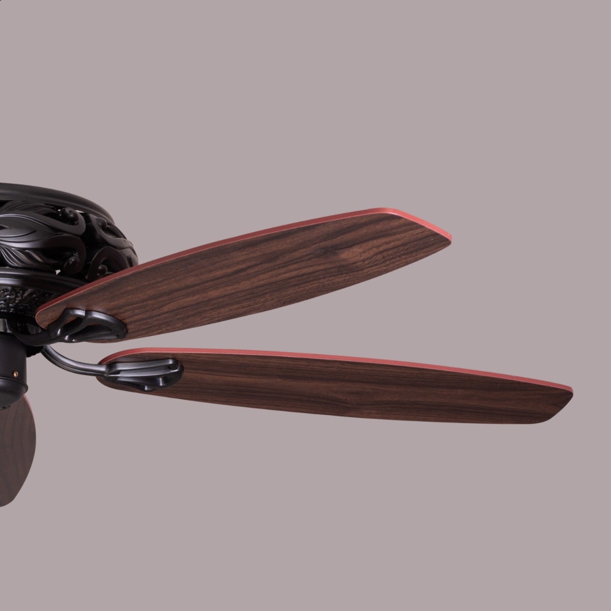 Big Sur (132 cm Span, Black Finish Metal Body, Teak Wood Finish Solid Wooden Blades) With Remote Control Ceiling Fan