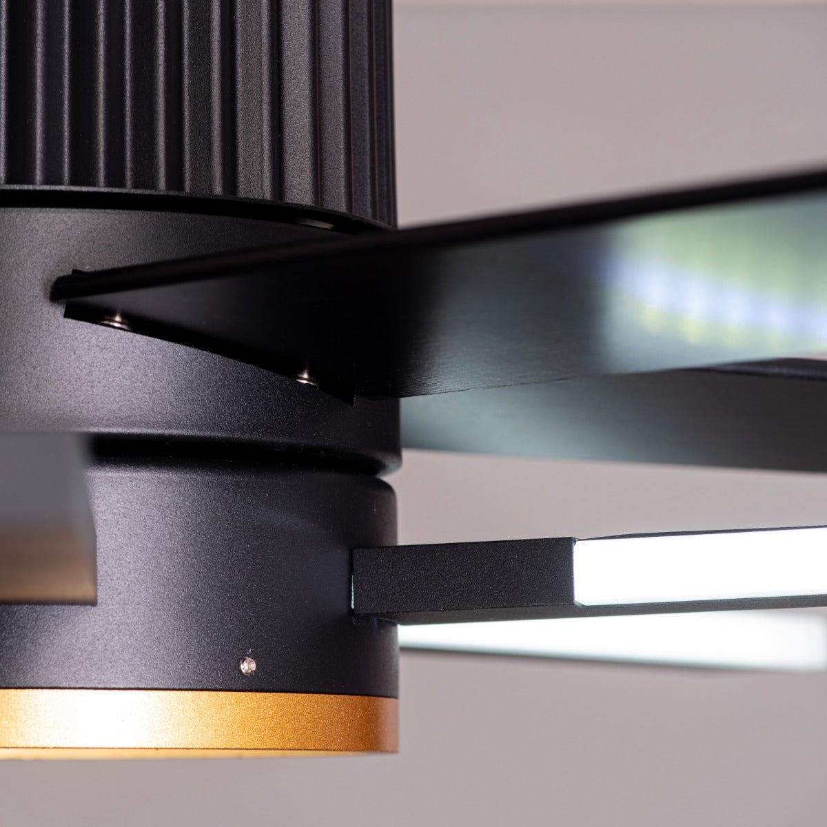 Serengeti (142 cm Span, Black & Gold Finish Metal Body, Black Finish Solid Wood Blades) Dimmable LED With Remote Control Ceiling Fan