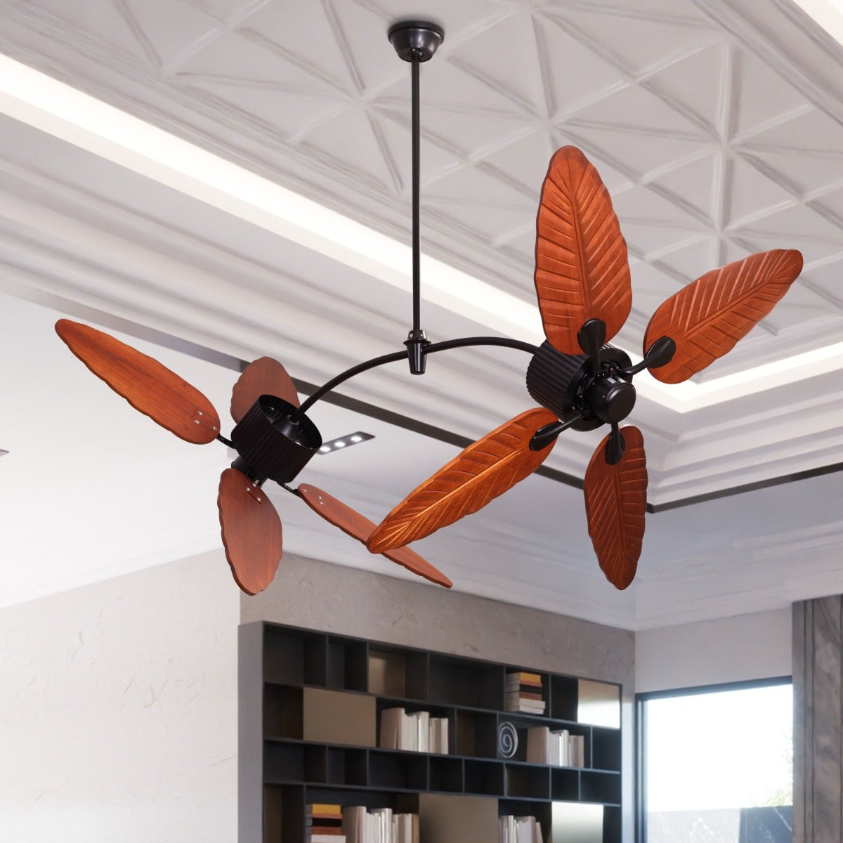Ruby Hills (130 cm Span, Black Finish Metal Body, Walnut Finish ABS Blades) Ceiling Fan