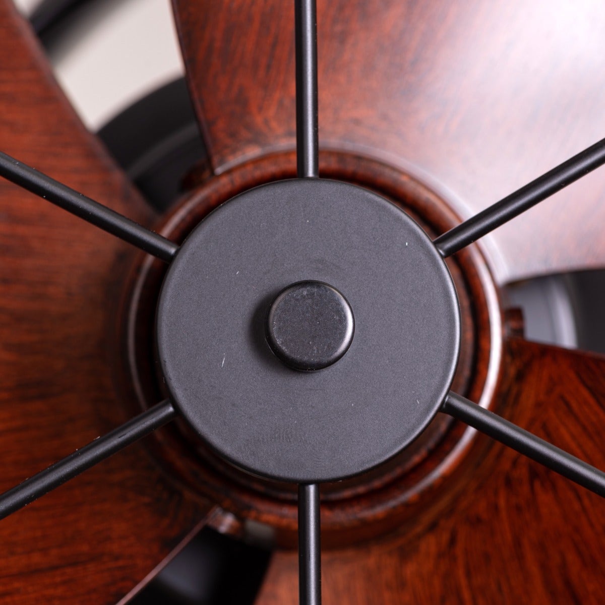 Canary Wharf (Oval Blade 28 cm Span, Black Finish Metal Body, Teak Wood Finish ABS Blades) Ceiling/Wall Fan