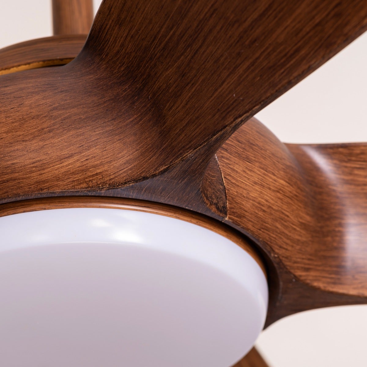 Redwood City (139 cm Span, Teak Wood Finish Metal Body, Teak Wood Finish ABS Blades) 3 Colour Dimmable LED With Remote Control Ceiling Fan