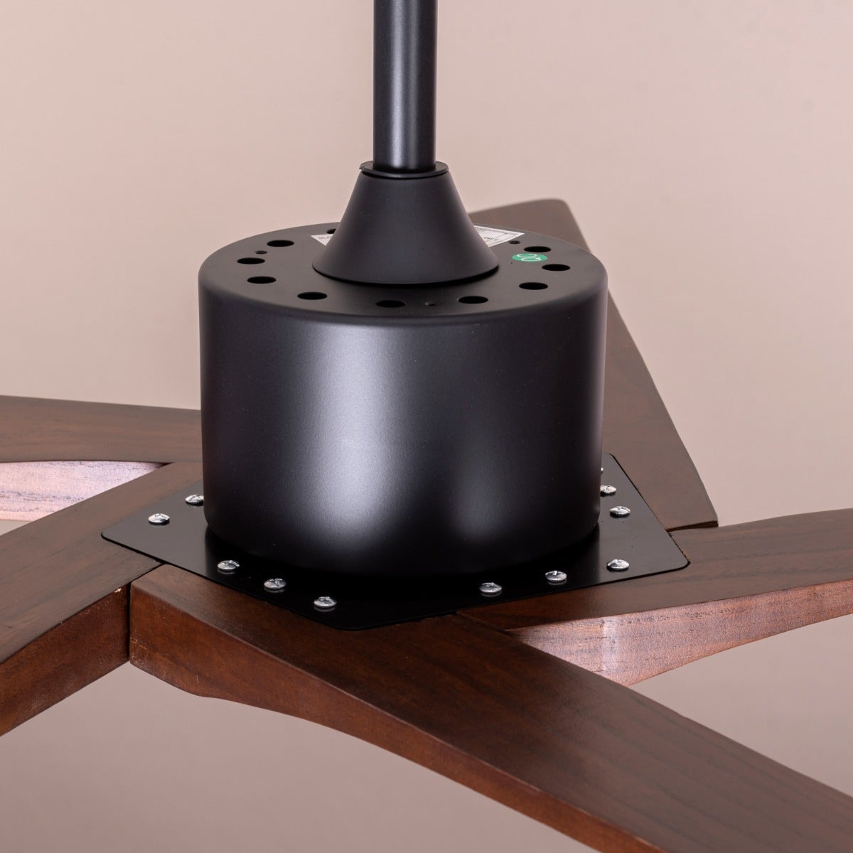 Kensington (137 cm Span, Black Finish Metal Body, Walnut Finish Solid Wood Blades) Ceiling Fan