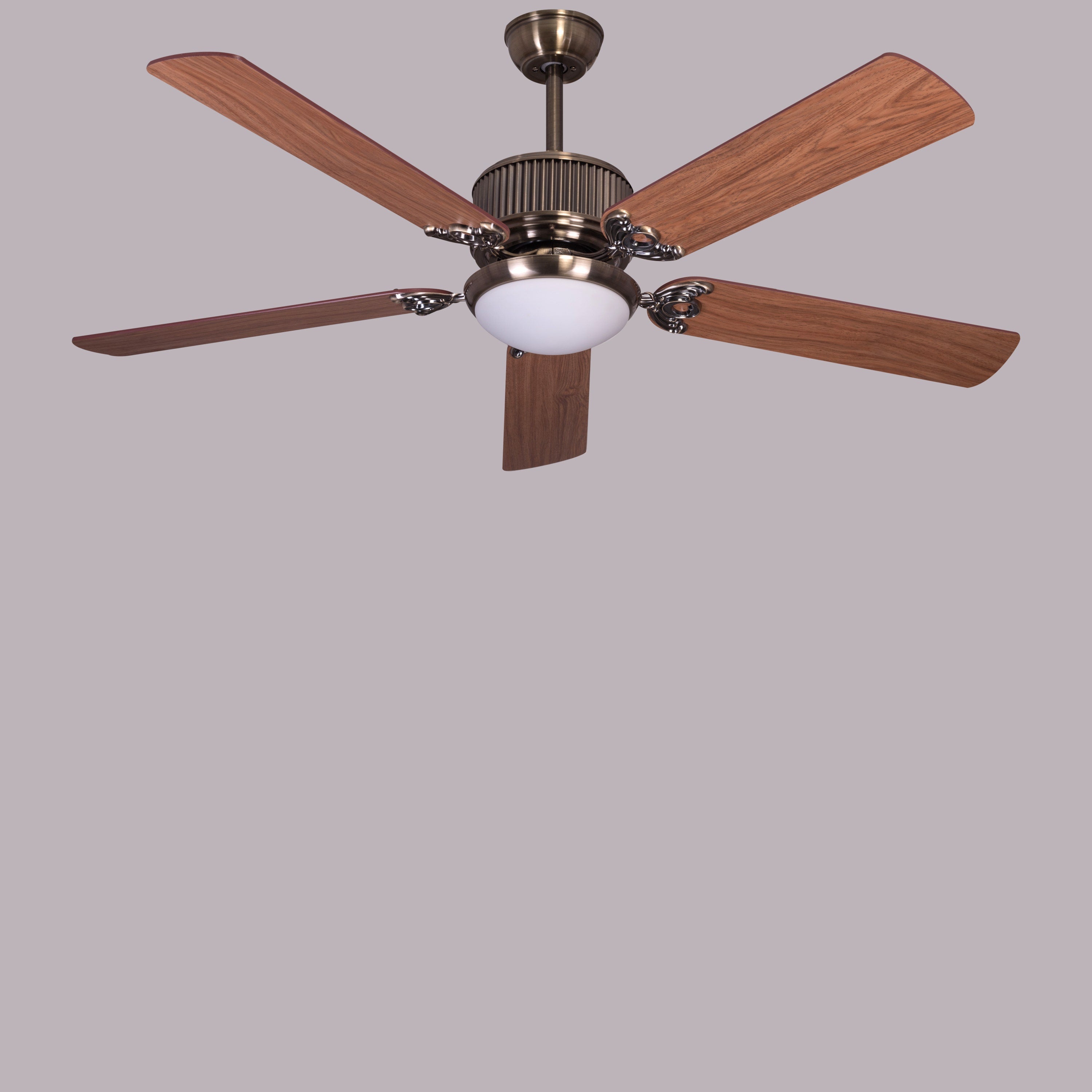 An Upgrade (142 cm Span, Antique Bronze Finish Metal Body, Walnut Finish MDF Blades) Dimmable LED With Remote Control Ceiling Fan