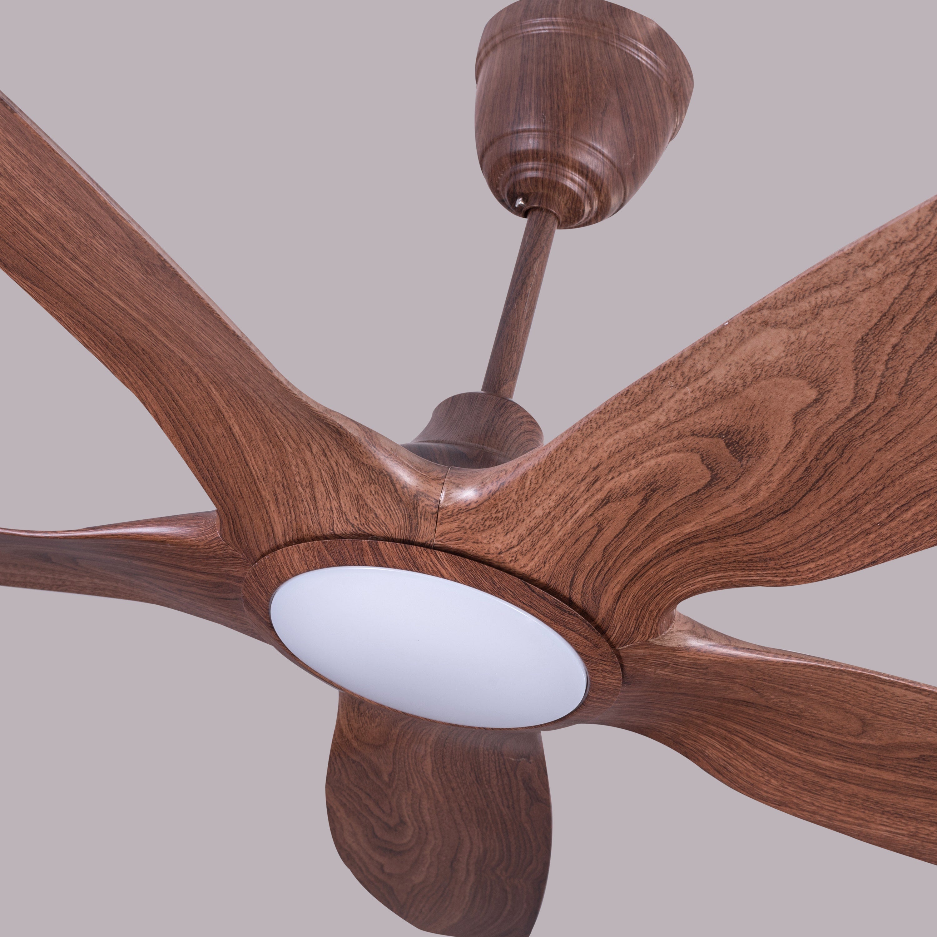 Revisited (152 cm Span, Walnut Finish Metal Body, Walnut Finish ABS Blades) Dimmable LED With Remote Control Ceiling Fan