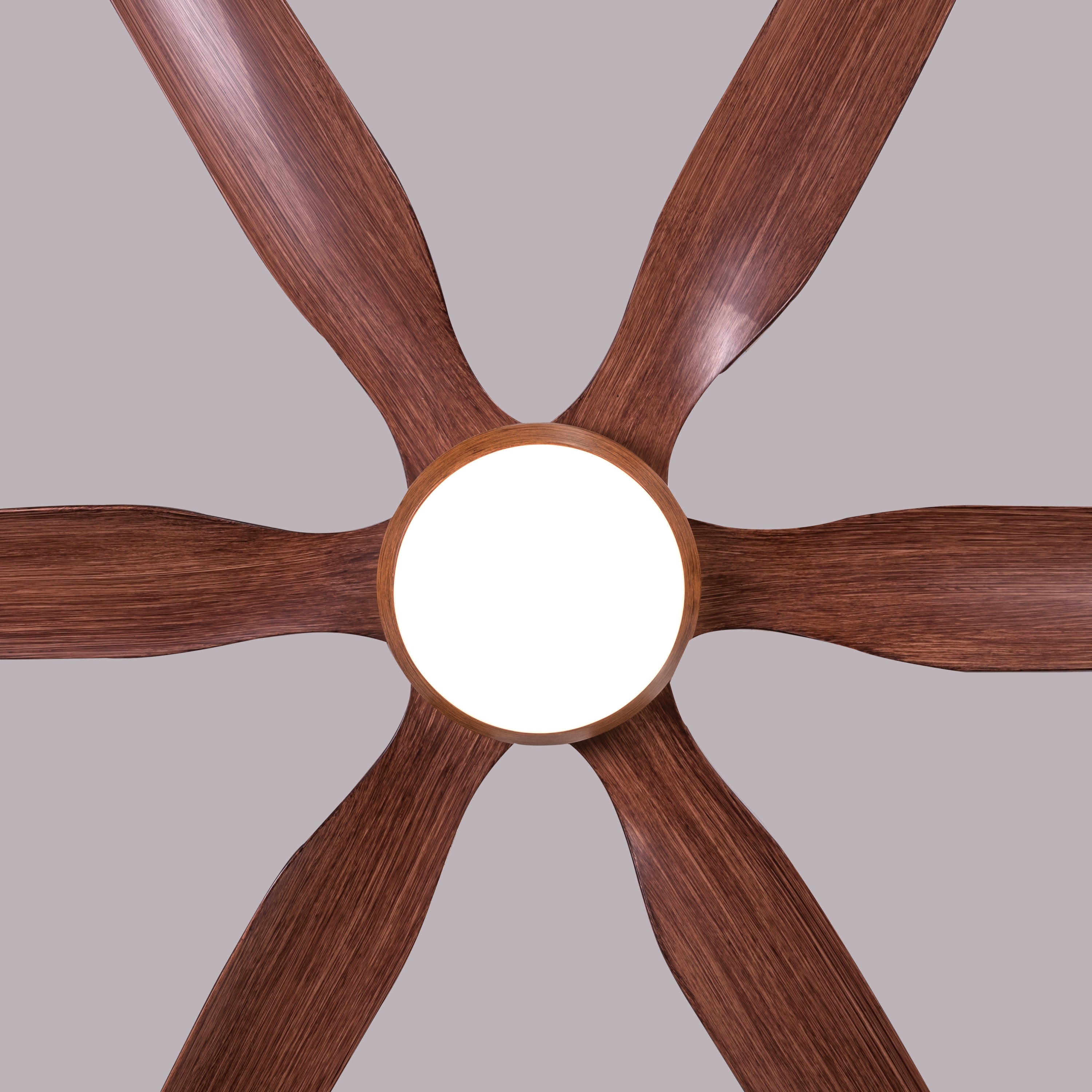 Monday Miracle (168 cm Span, Teak Finish Metal Body, Teak Finish ABS Blades) 3 Color LED With Remote Control Ceiling Fan