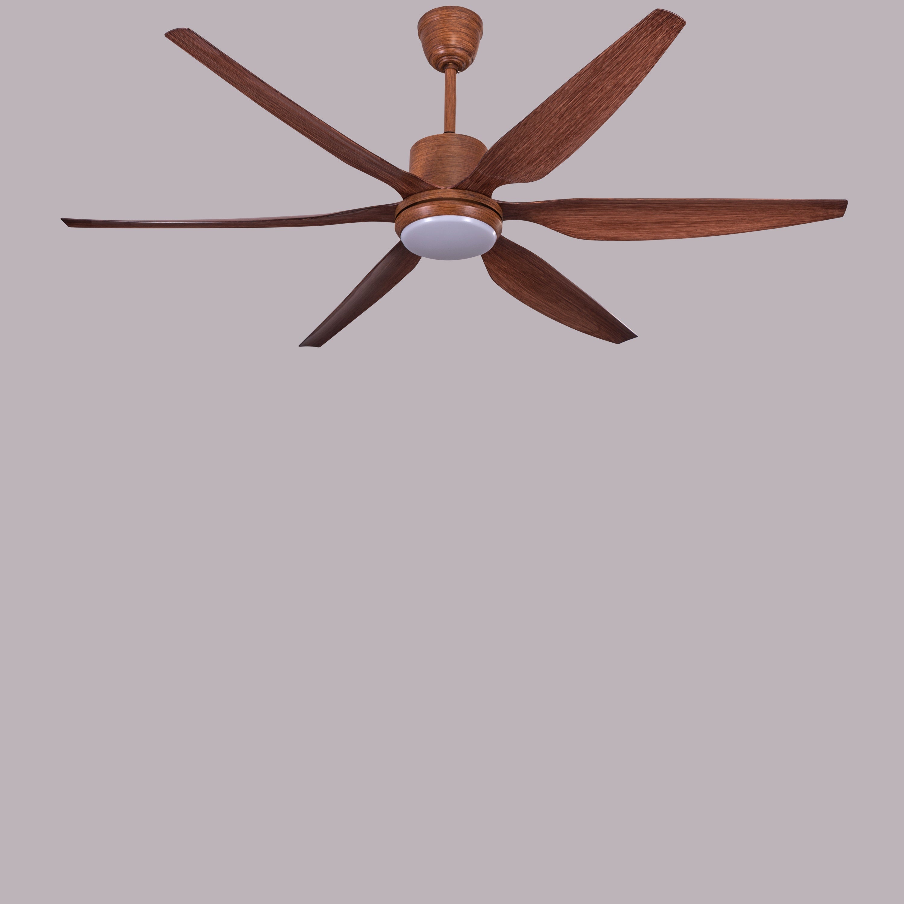 Monday Miracle (168 cm Span, Teak Finish Metal Body, Teak Finish ABS Blades) 3 Color LED With Remote Control Ceiling Fan