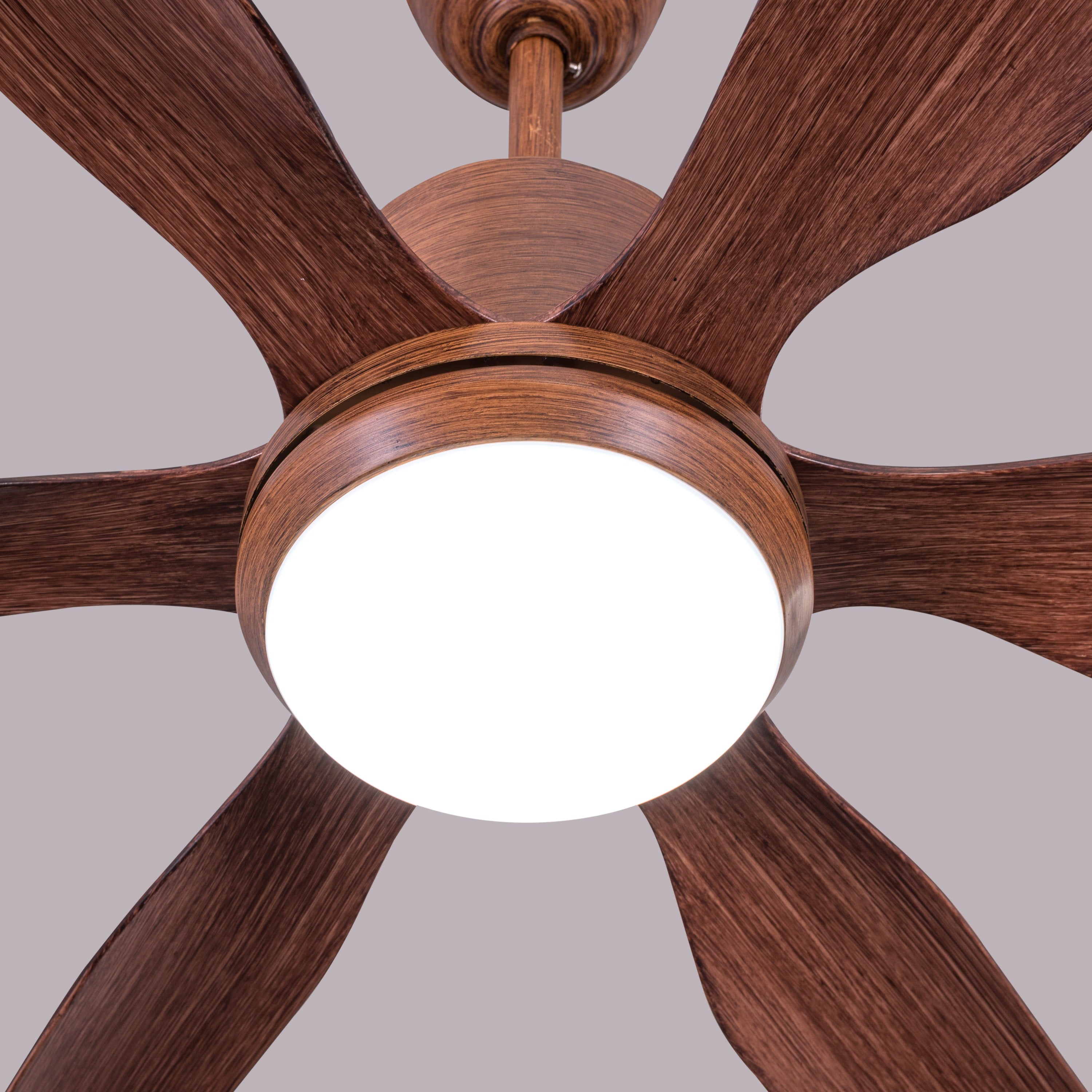 Monday Miracle (168 cm Span, Teak Finish Metal Body, Teak Finish ABS Blades) 3 Color LED With Remote Control Ceiling Fan