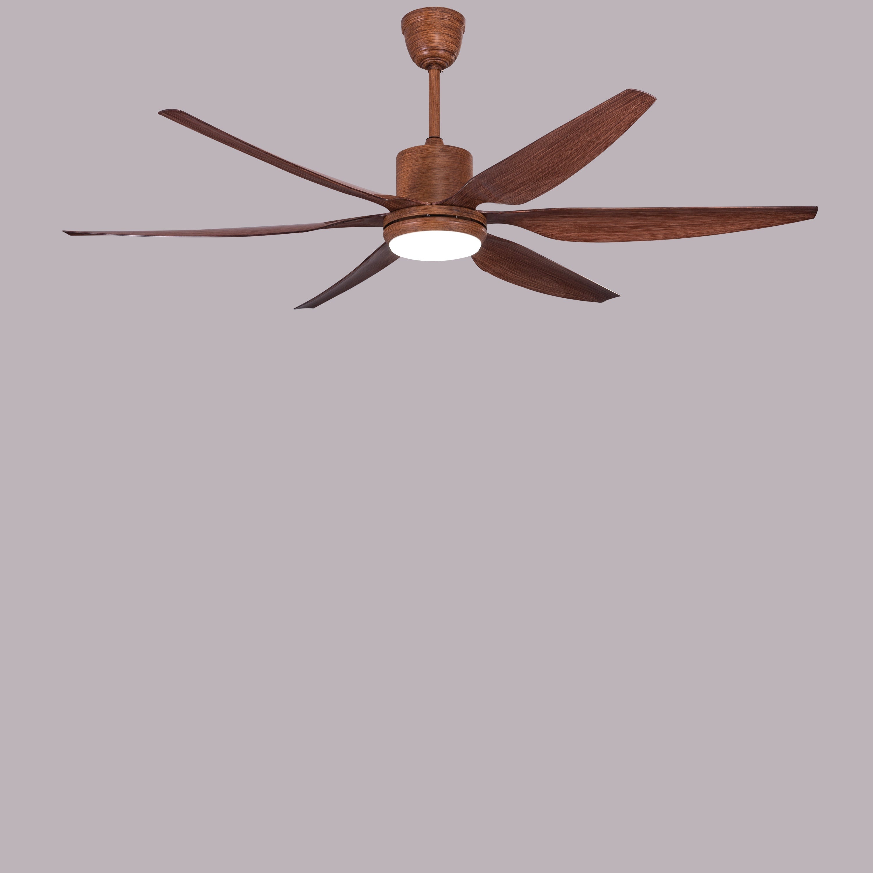Monday Miracle (168 cm Span, Teak Finish Metal Body, Teak Finish ABS Blades) 3 Color LED With Remote Control Ceiling Fan