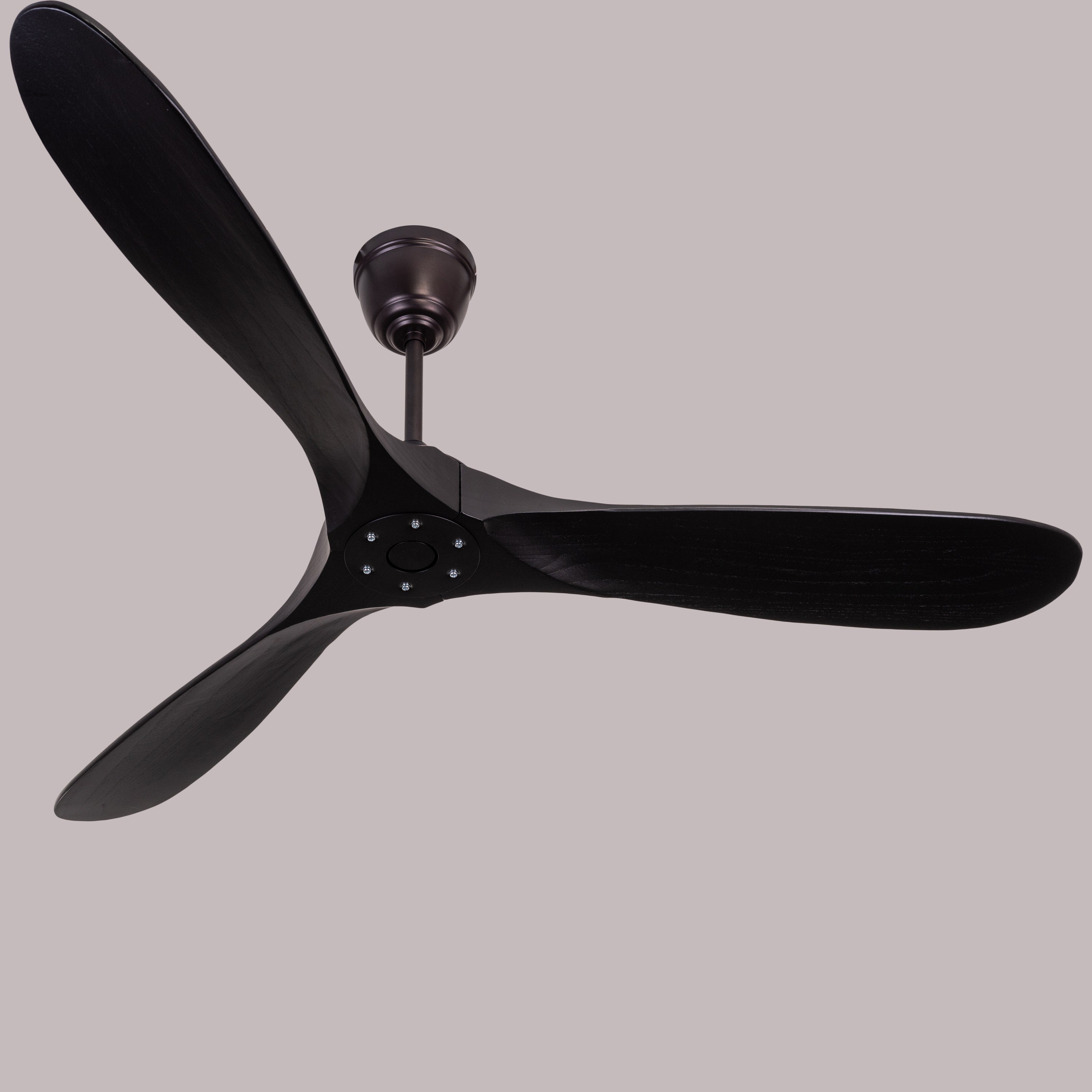Devil's Advocate (132 cm Span, Black Metal Body, Black Finish Solid Wood) Designer Ceiling Fan