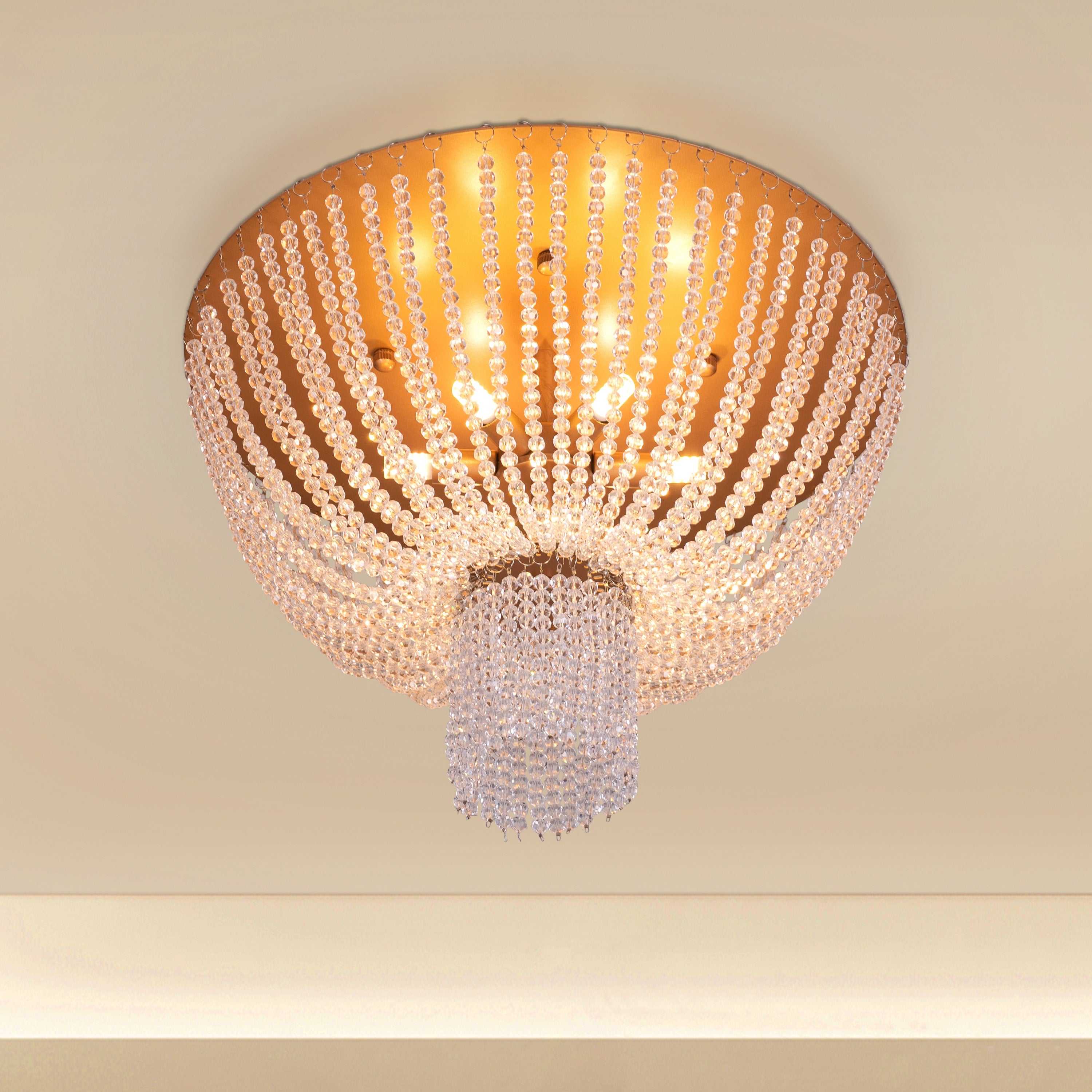Warm Embrace (Gold) Crystal Ceiling Light