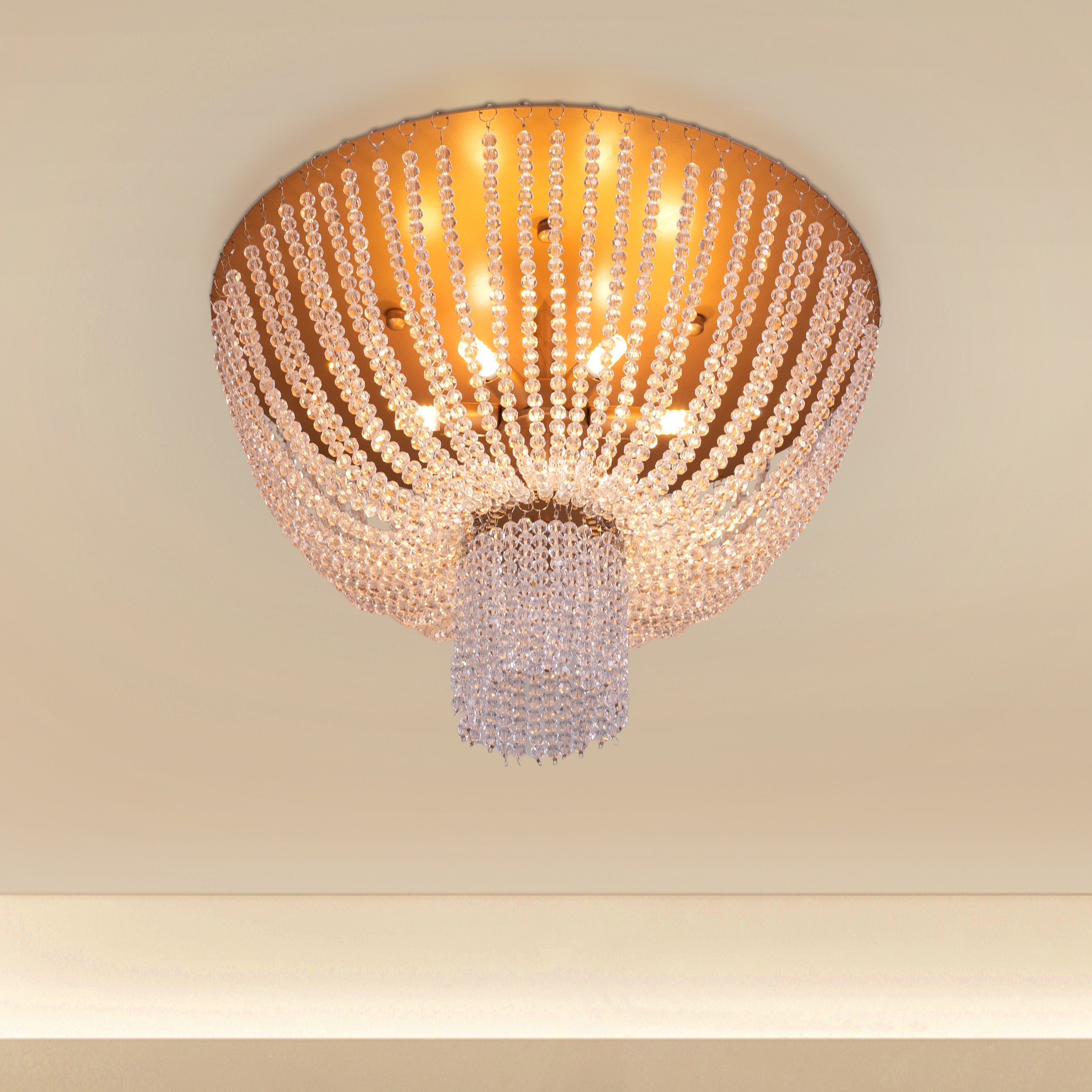 Warm Embrace (Gold) Crystal Ceiling Light