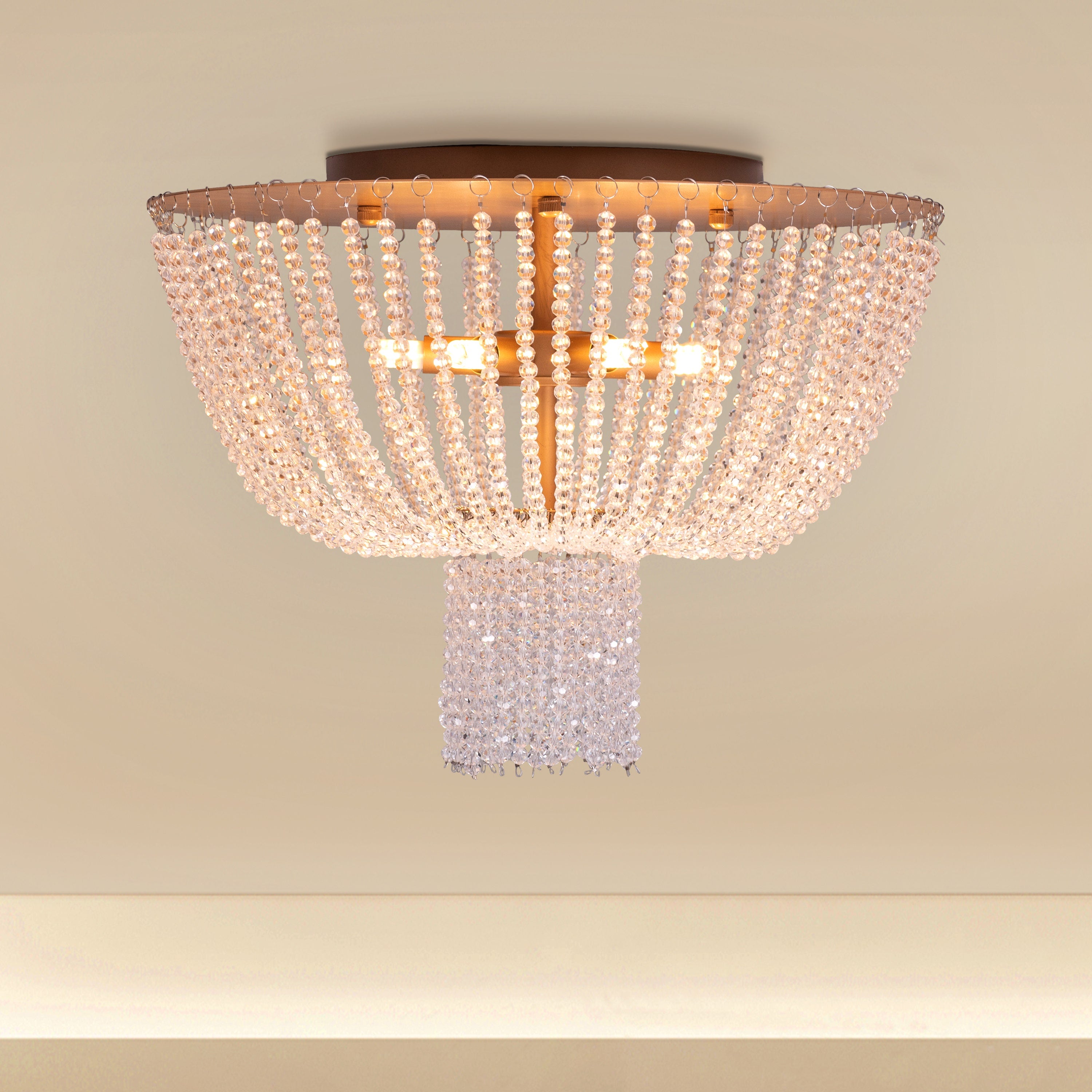 Warm Embrace (Gold) Crystal Ceiling Light