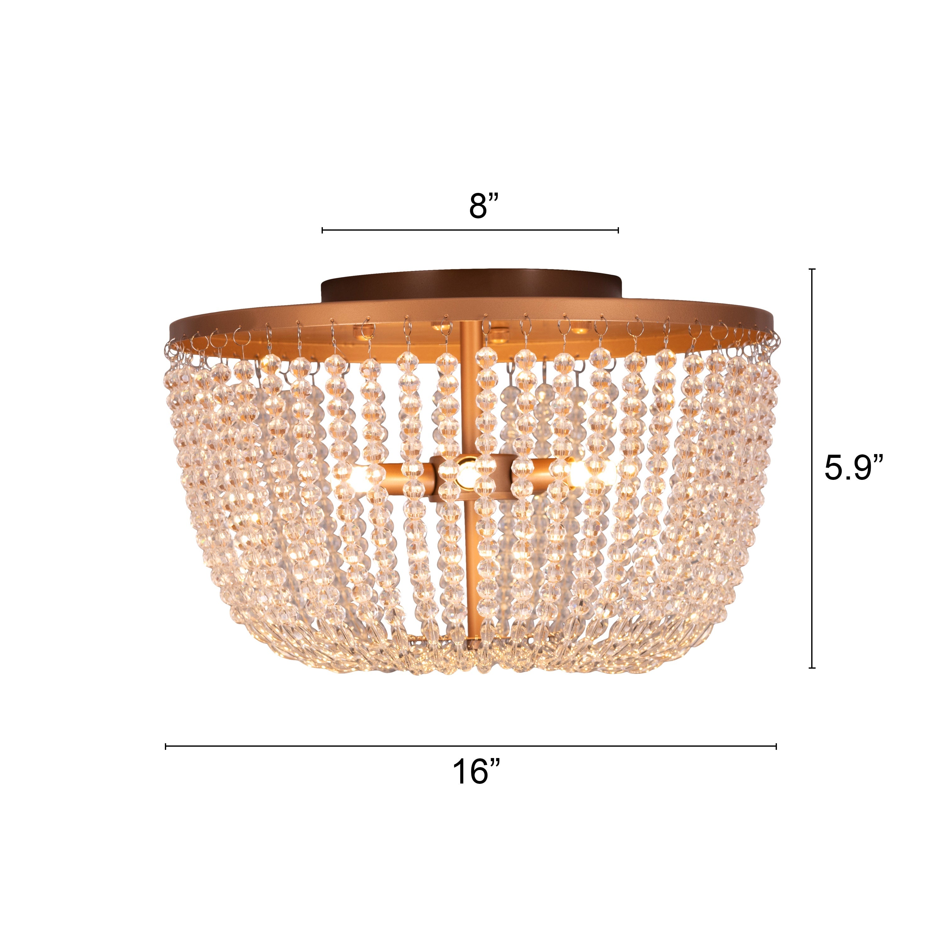 Embraced (Gold) Crystal Ceiling Light