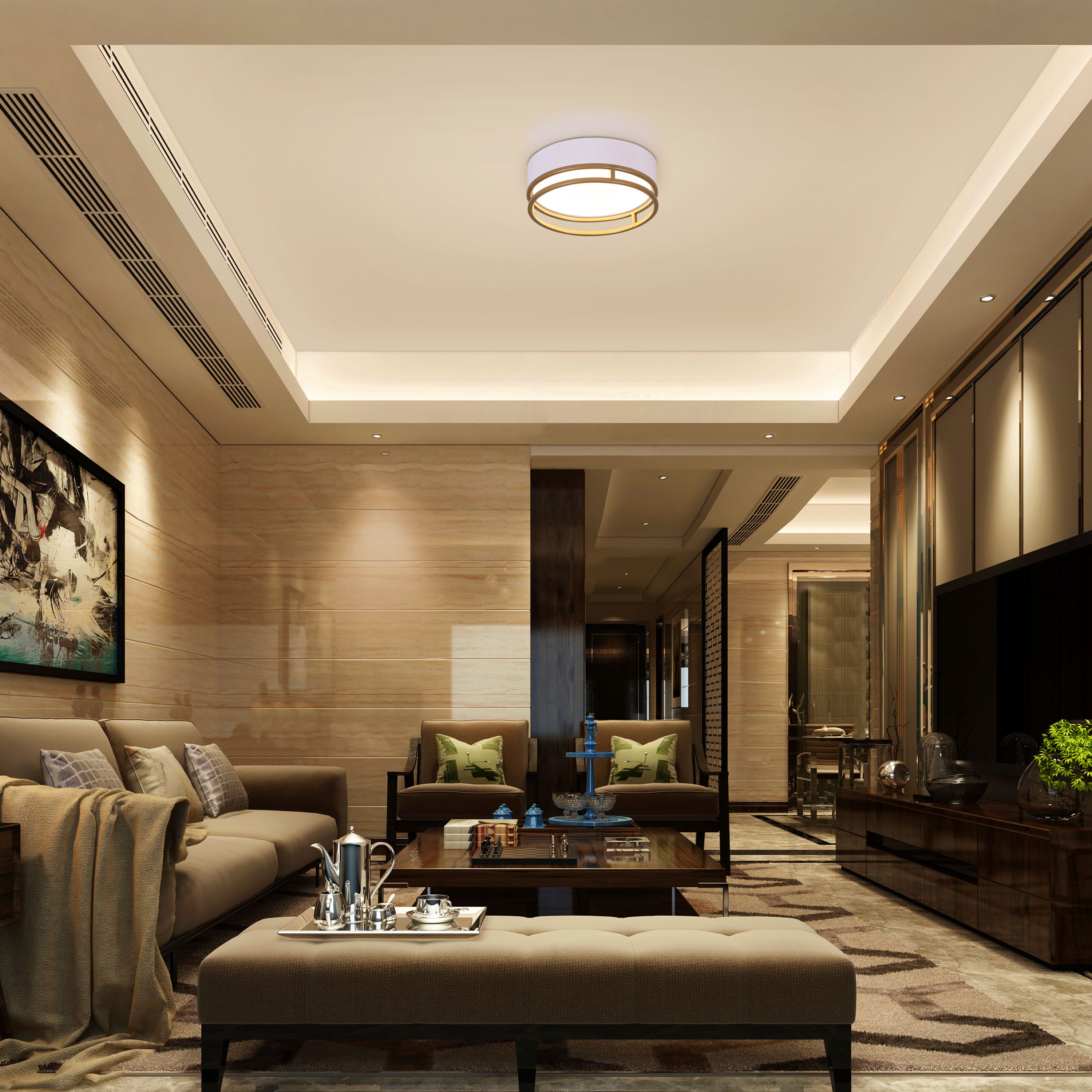 Want You Around (Round, White, Built-In LED) Ceiling Light