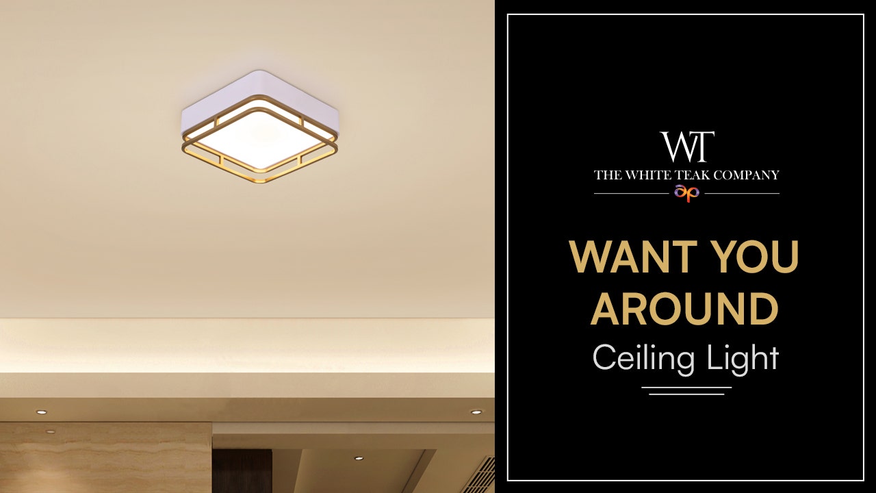 Want You Around (White, 3 Color Built-In LED) Ceiling Light