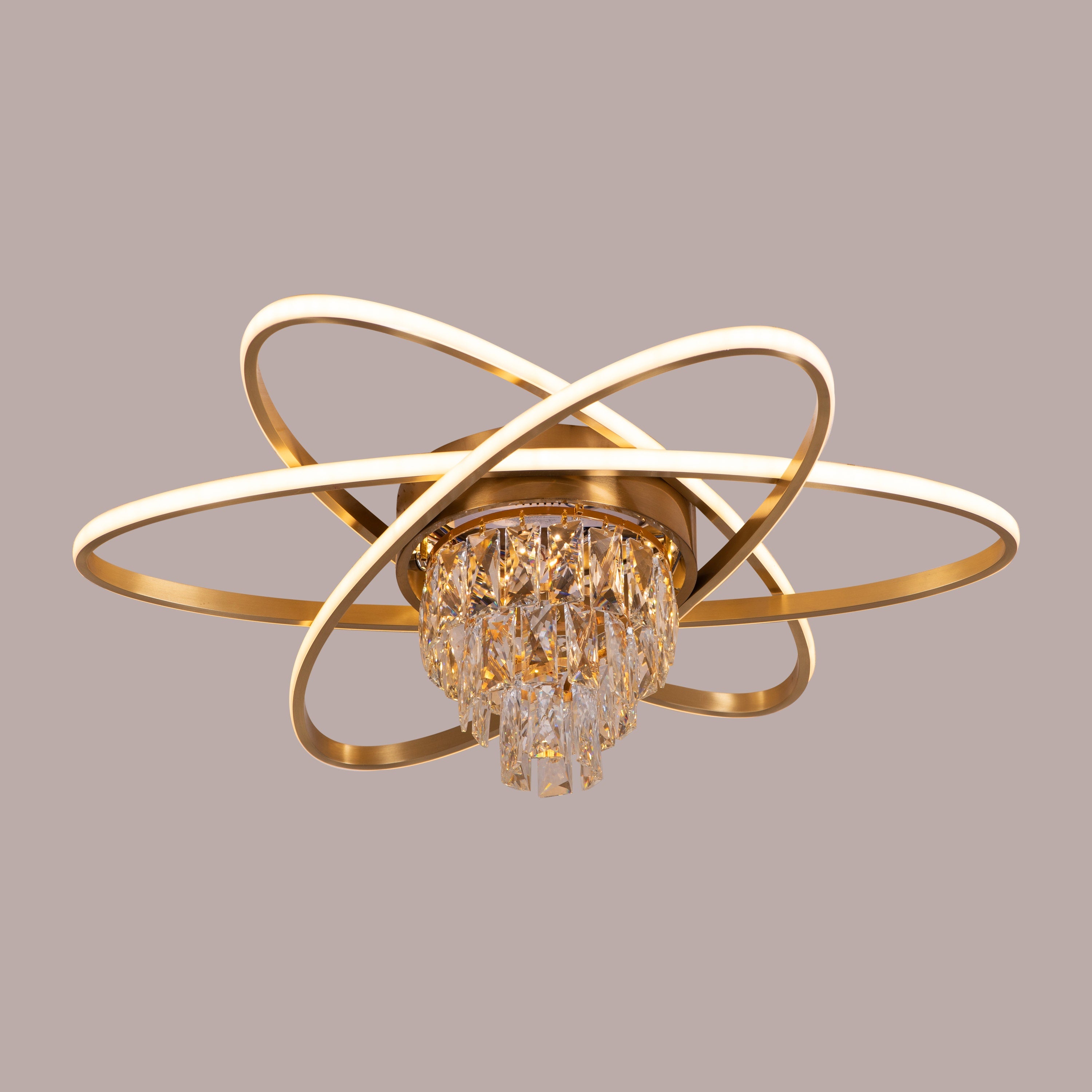 Make It Rain (Gold, 3 Colour Dimmable LED with Remote Control) Crystal Ceiling Light