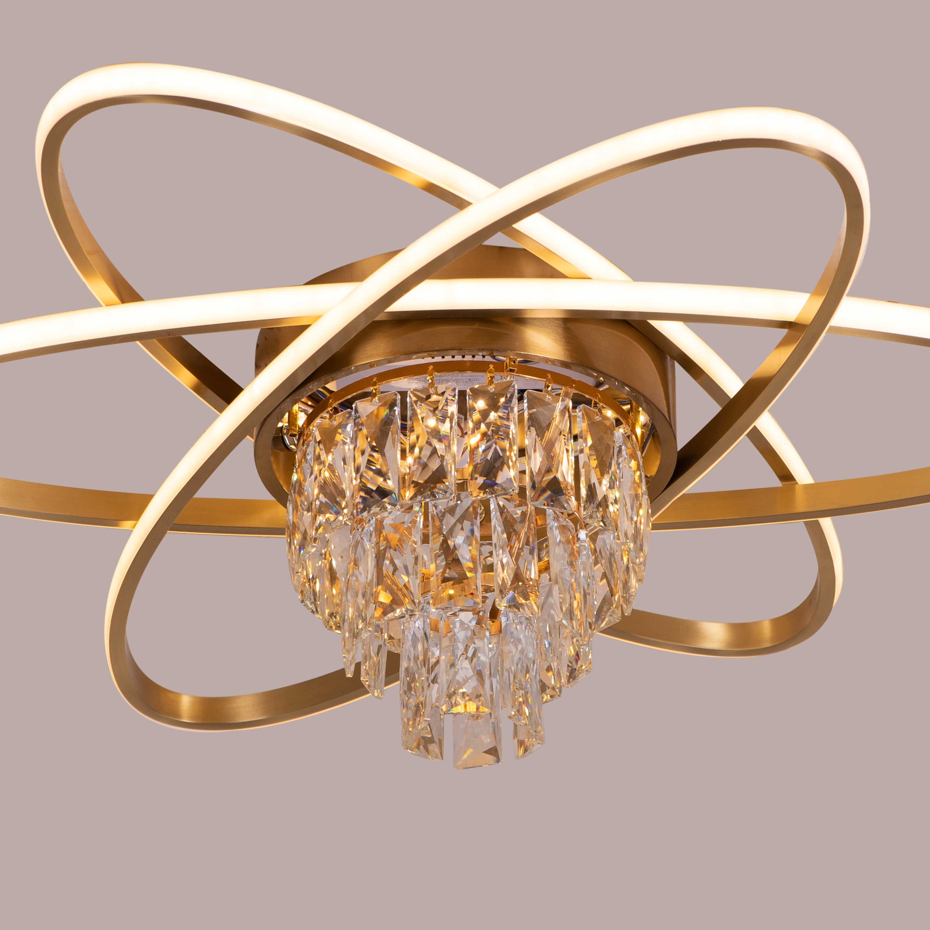 Make It Rain (Gold, 3 Colour Dimmable LED with Remote Control) Crystal Ceiling Light