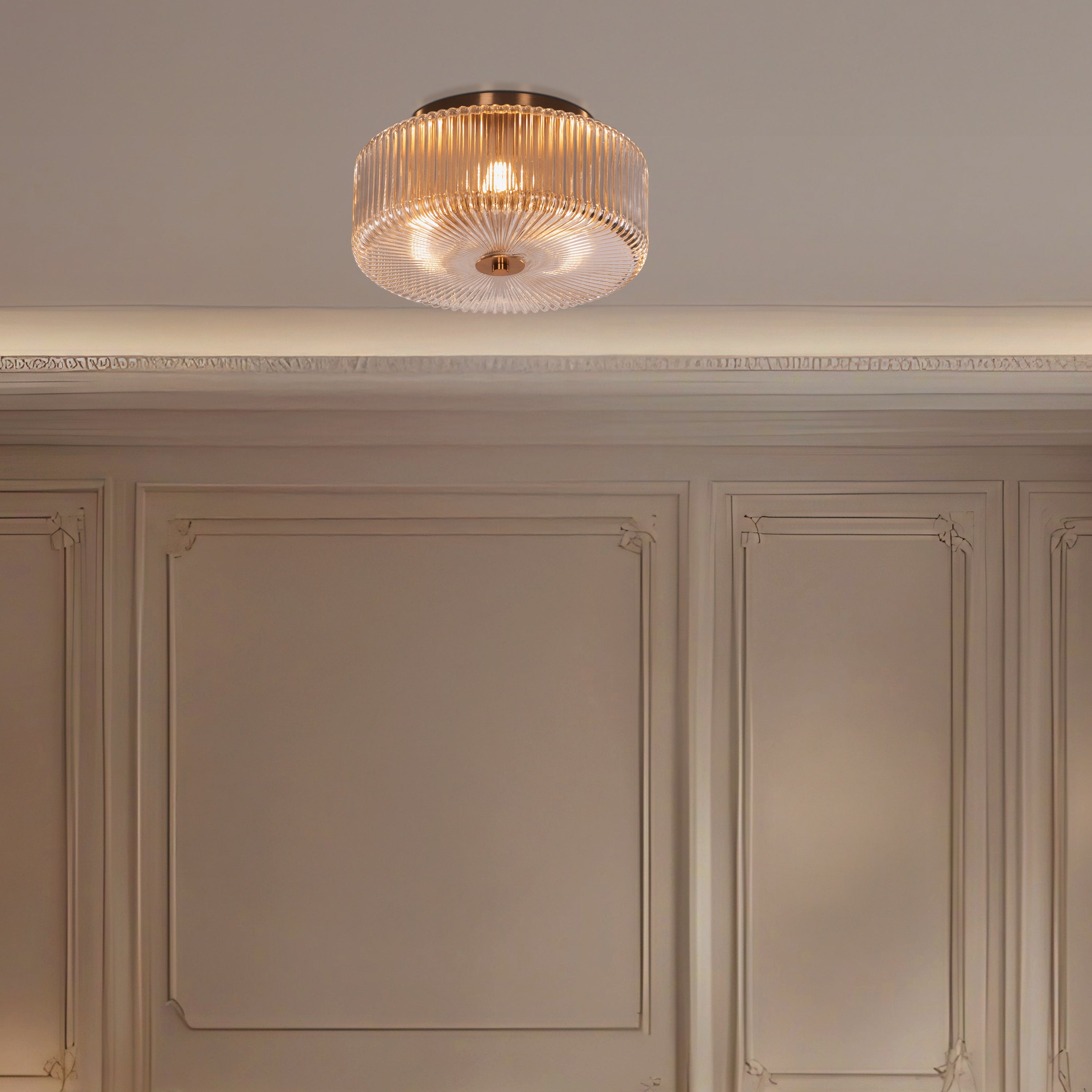 Sunwave (Gold) Textured Glass Ceiling Light