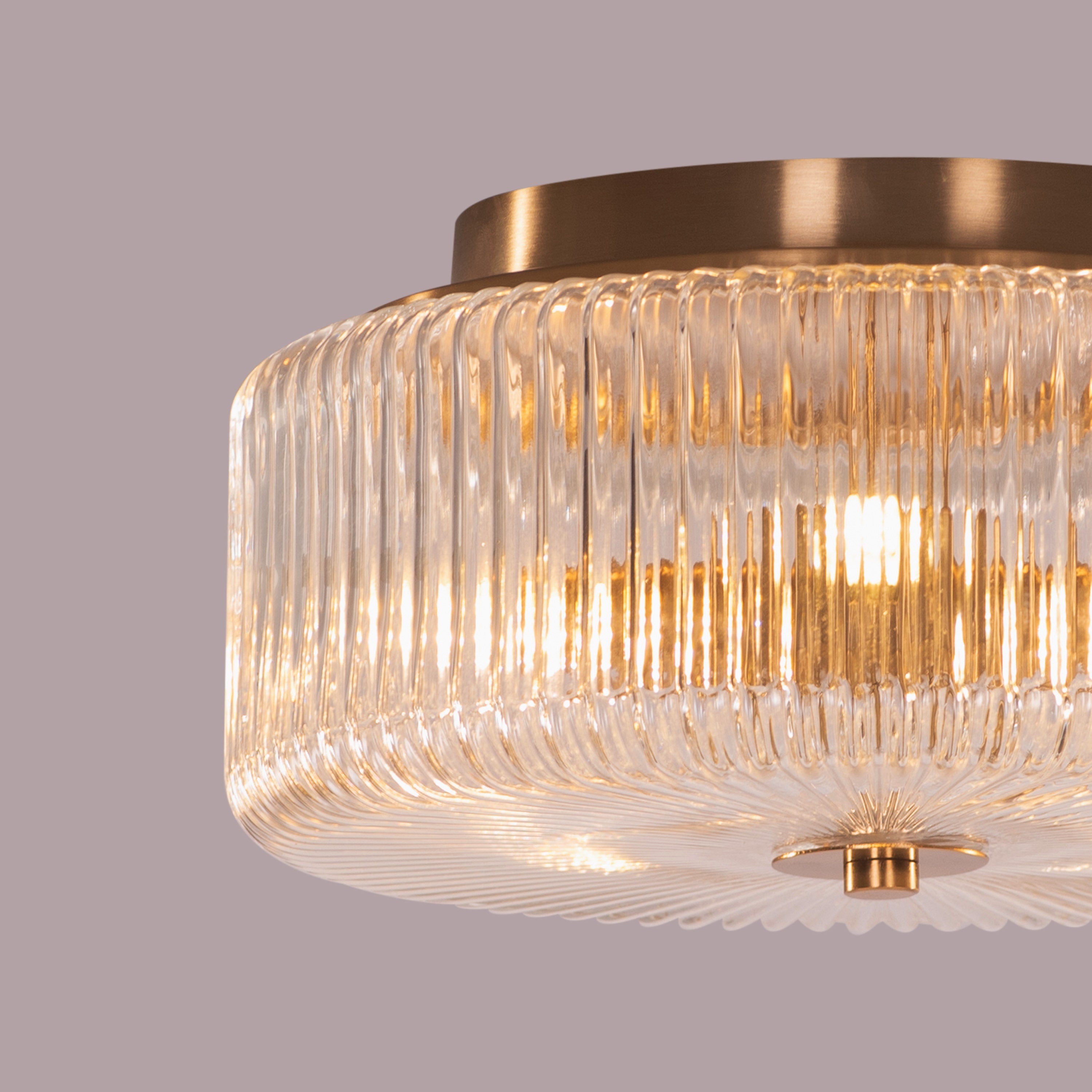 Sunwave (Gold) Textured Glass Ceiling Light