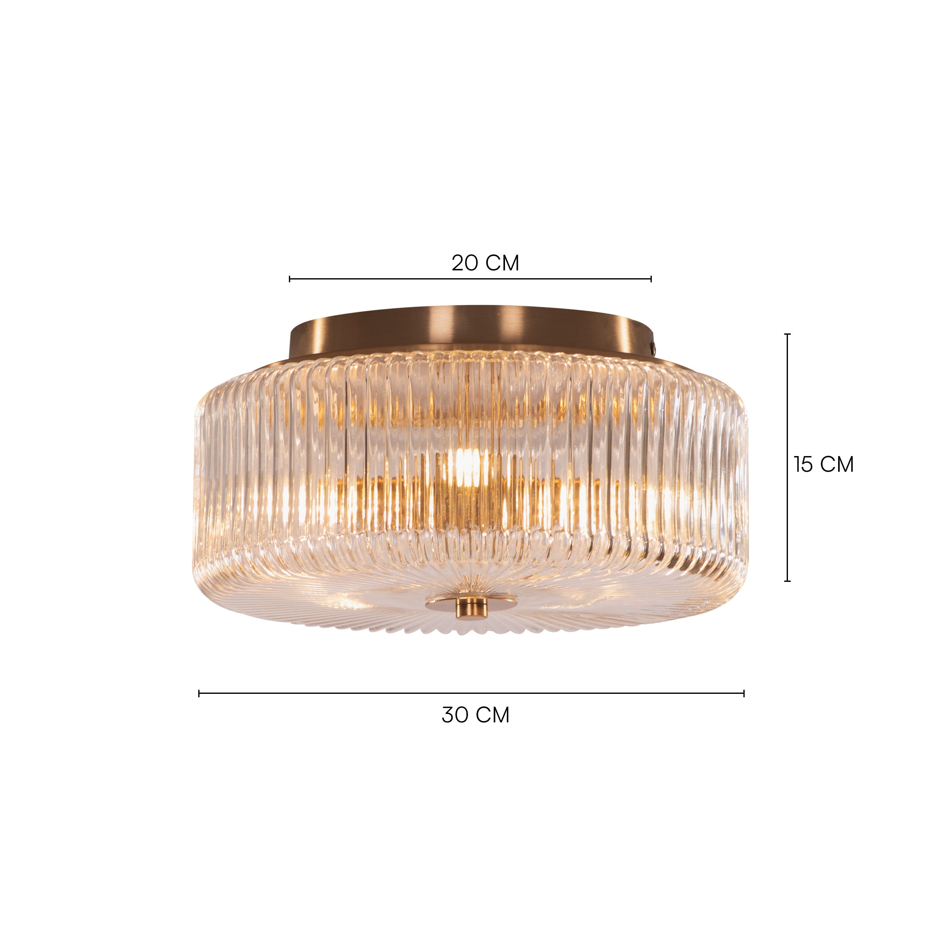 Sunwave (Gold) Textured Glass Ceiling Light