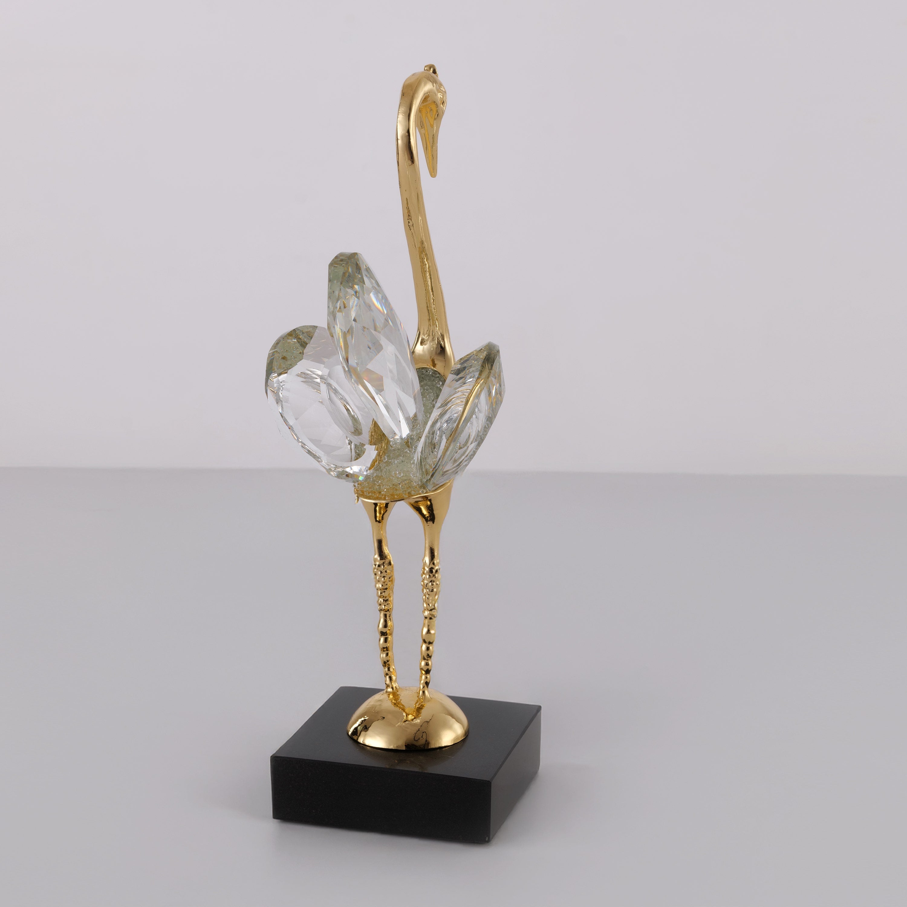 Preening Peacock (Clear,Gold/Black) Marble
