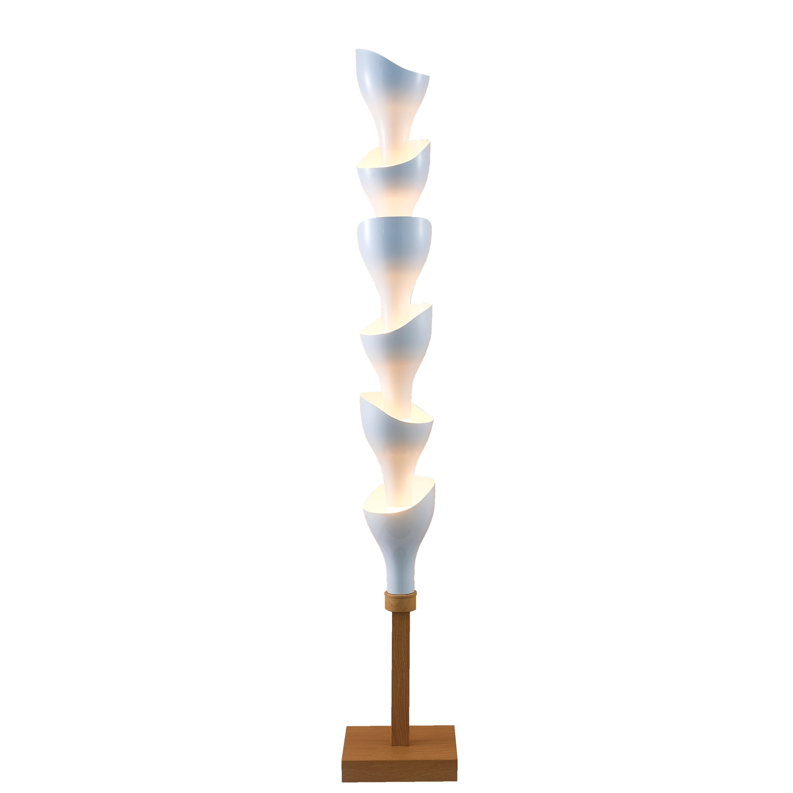 Snow Cone (Wood/White) Floor Lamp