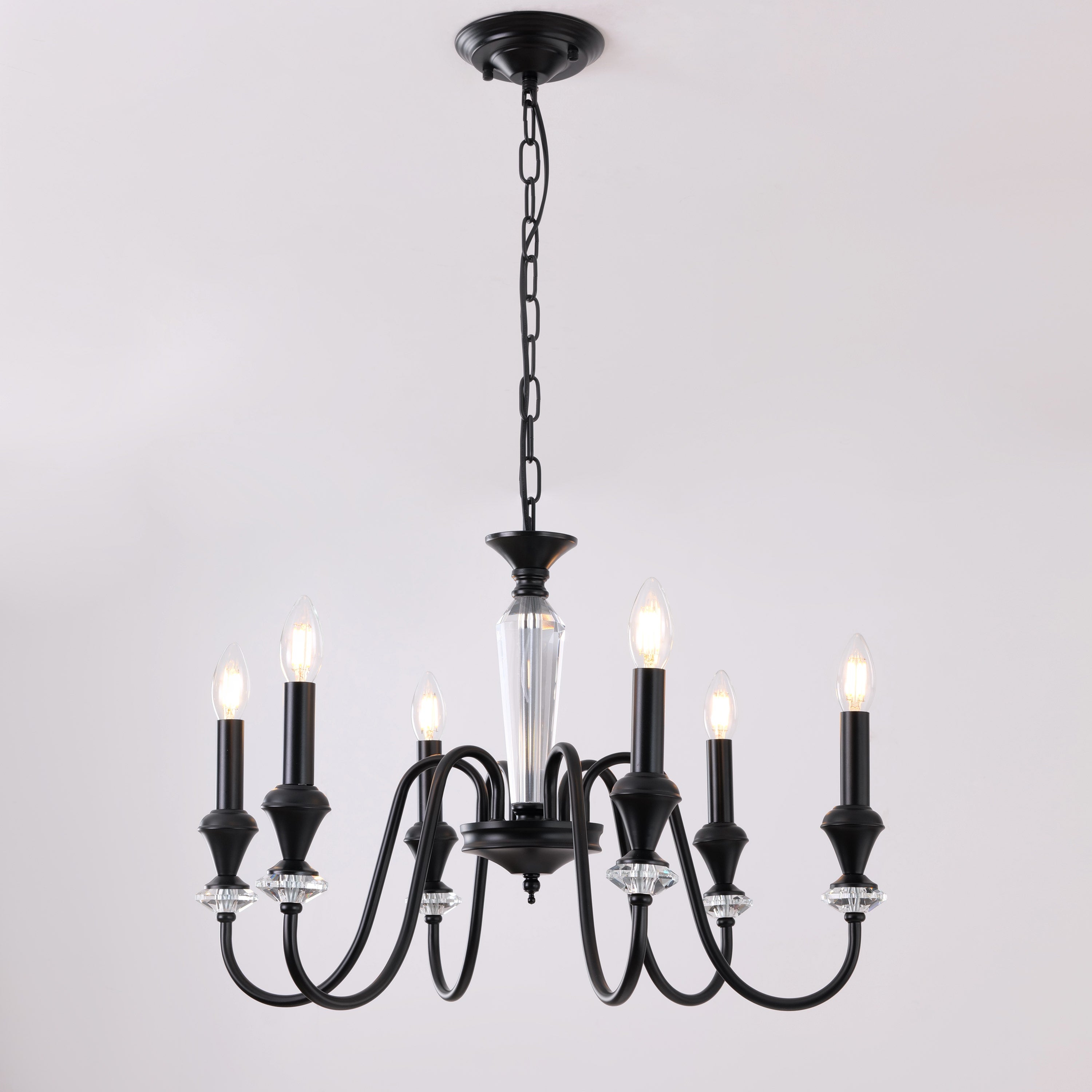 King's Way (Medium, Black) Crystal Chandelier