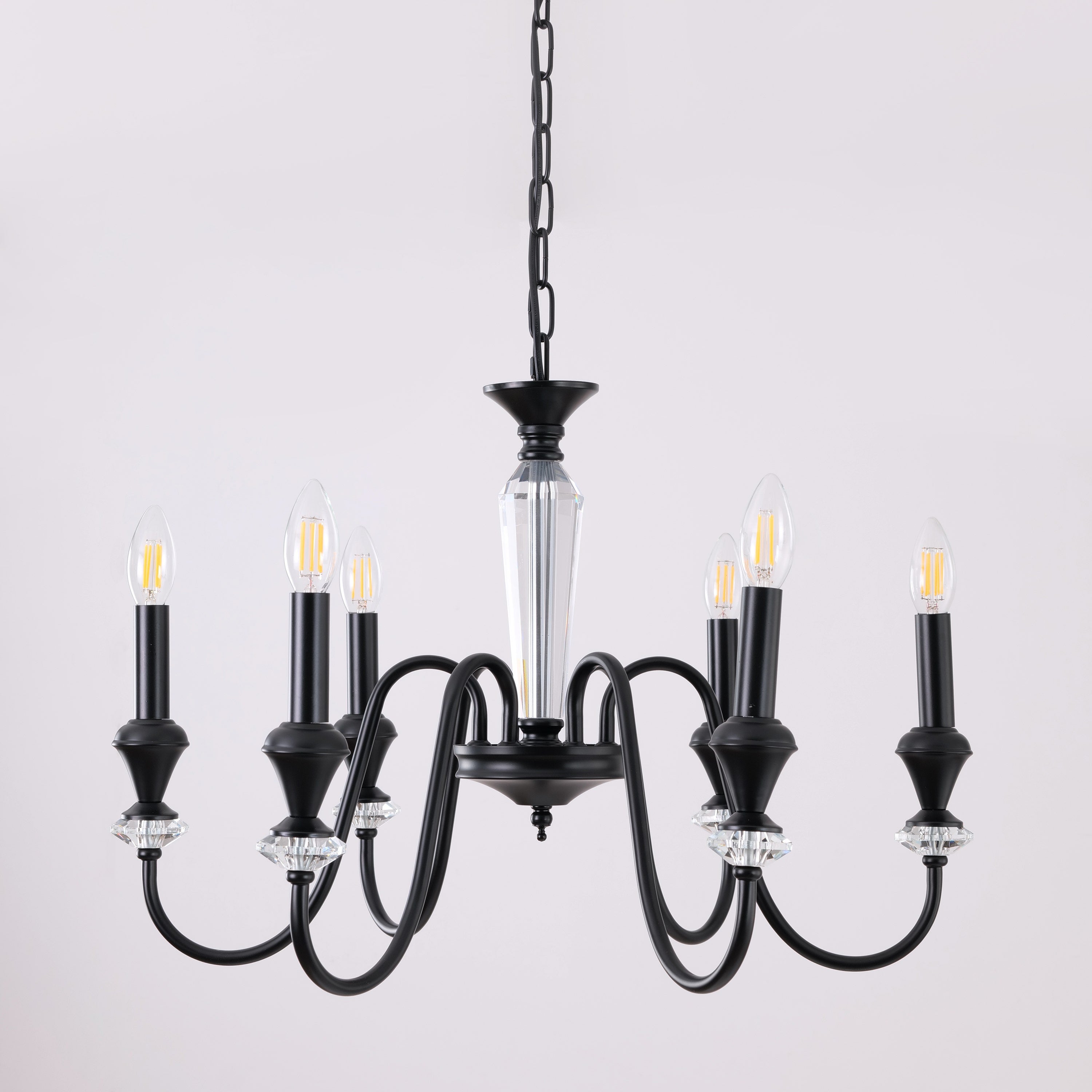 King's Way (Medium, Black) Crystal Chandelier
