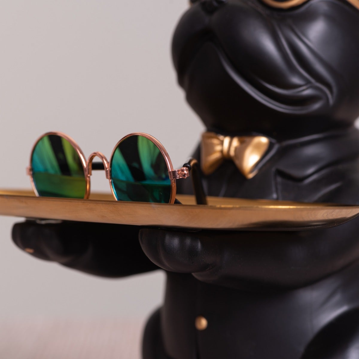 At your Service (Black, Gold) Home Decor Tray