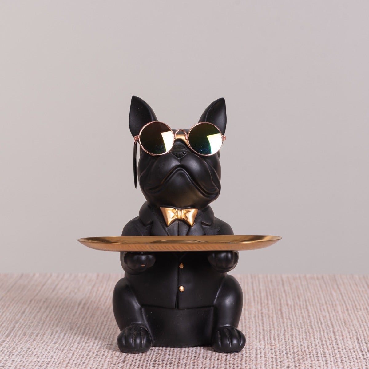 At your Service (Black, Gold) Home Decor Tray