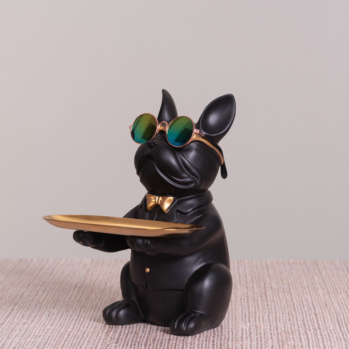 At your Service (Black, Gold) Home Decor Tray