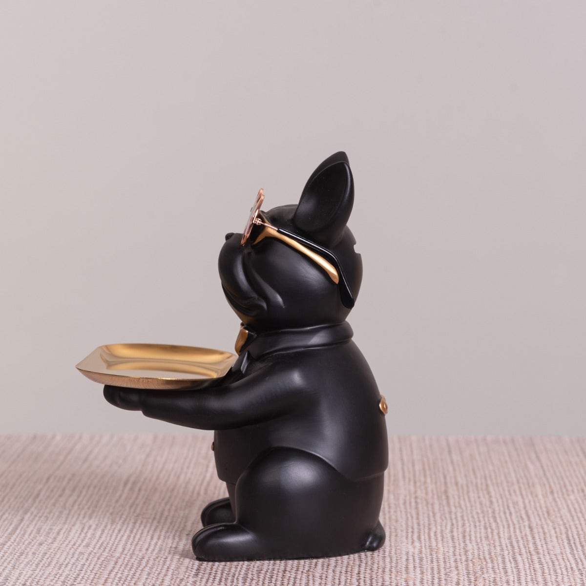 At your Service (Black, Gold) Home Decor Tray