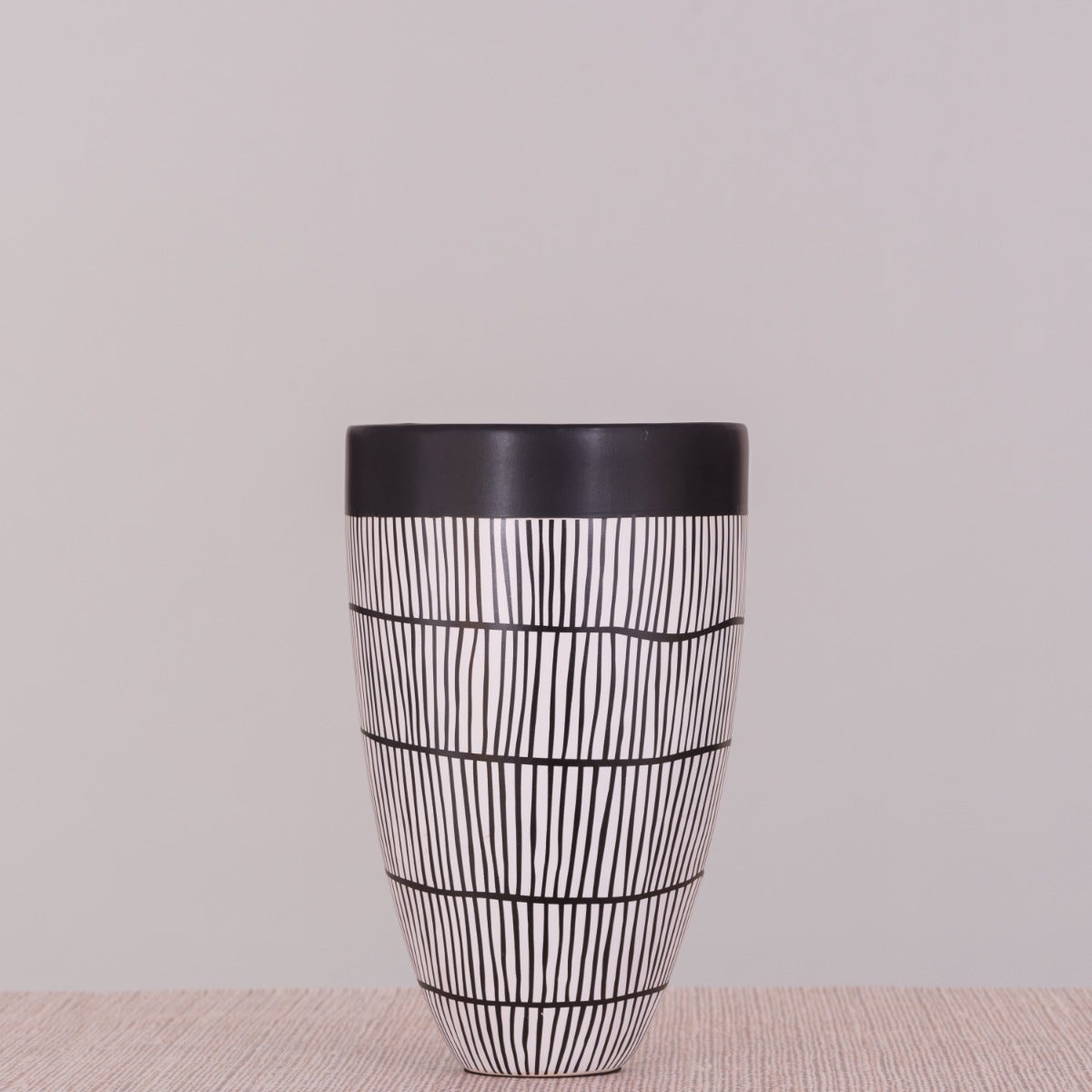 Dance On Air (Black/ White) Ceramic Vase