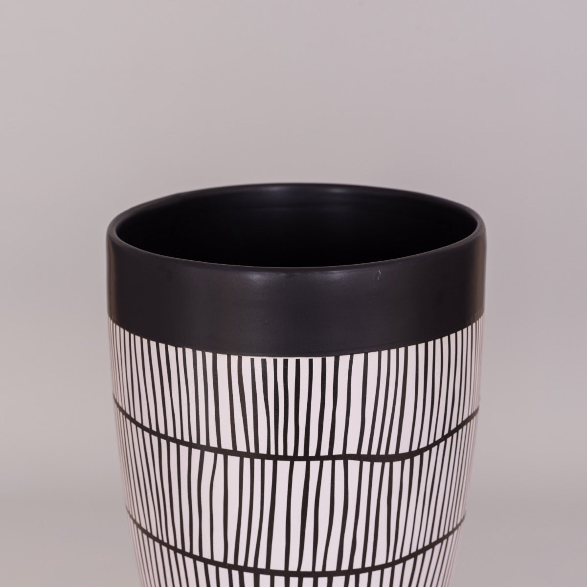 Dance On Air (Black/ White) Ceramic Vase