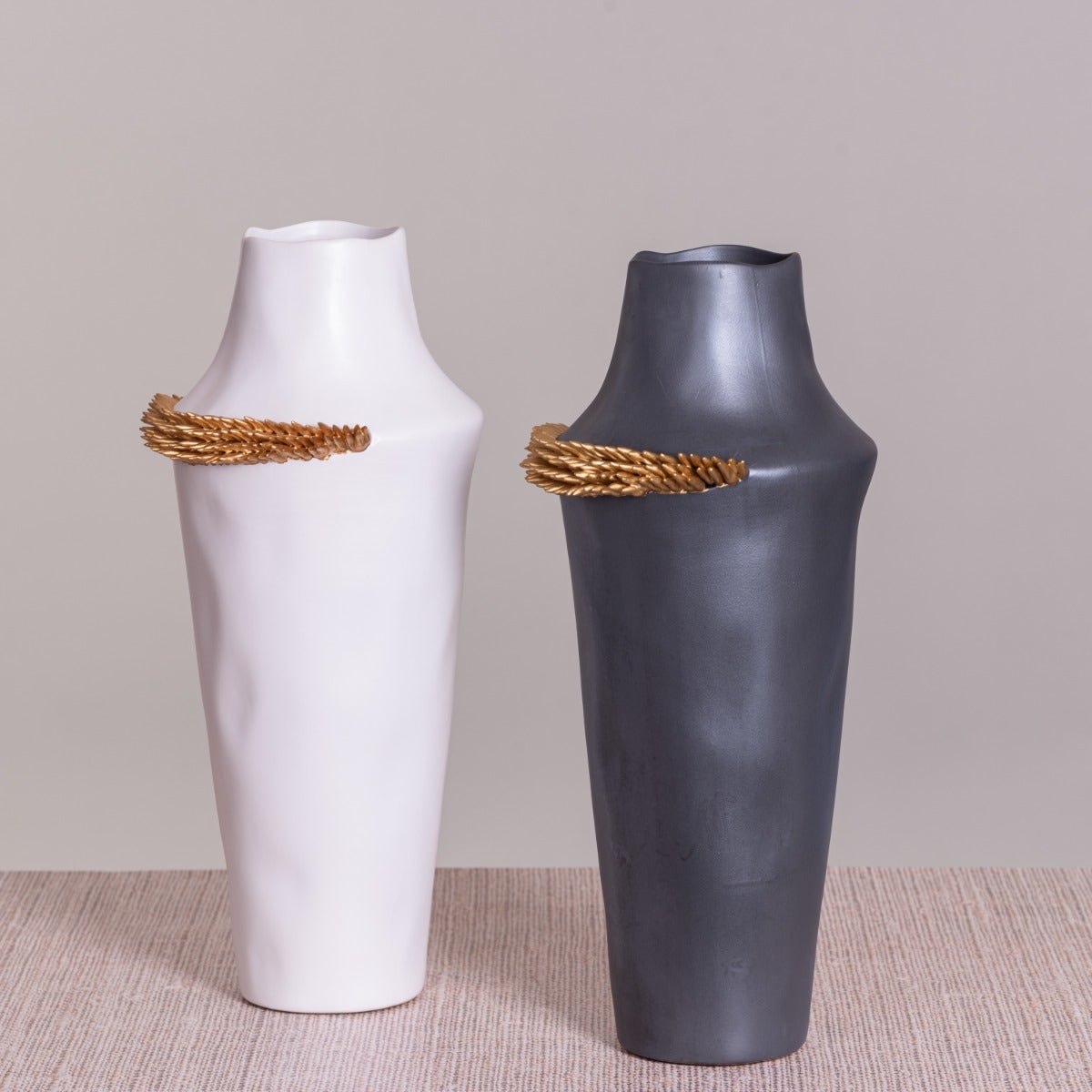 Care To Dare (White/ Gold) Ceramic Vase