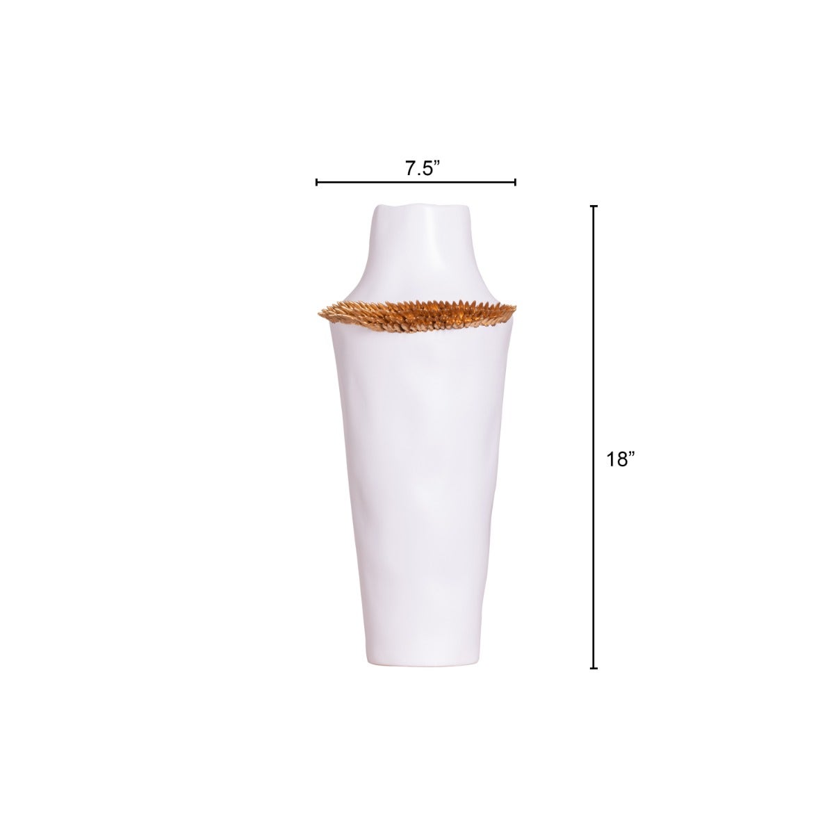 Care To Dare (White/ Gold) Ceramic Vase