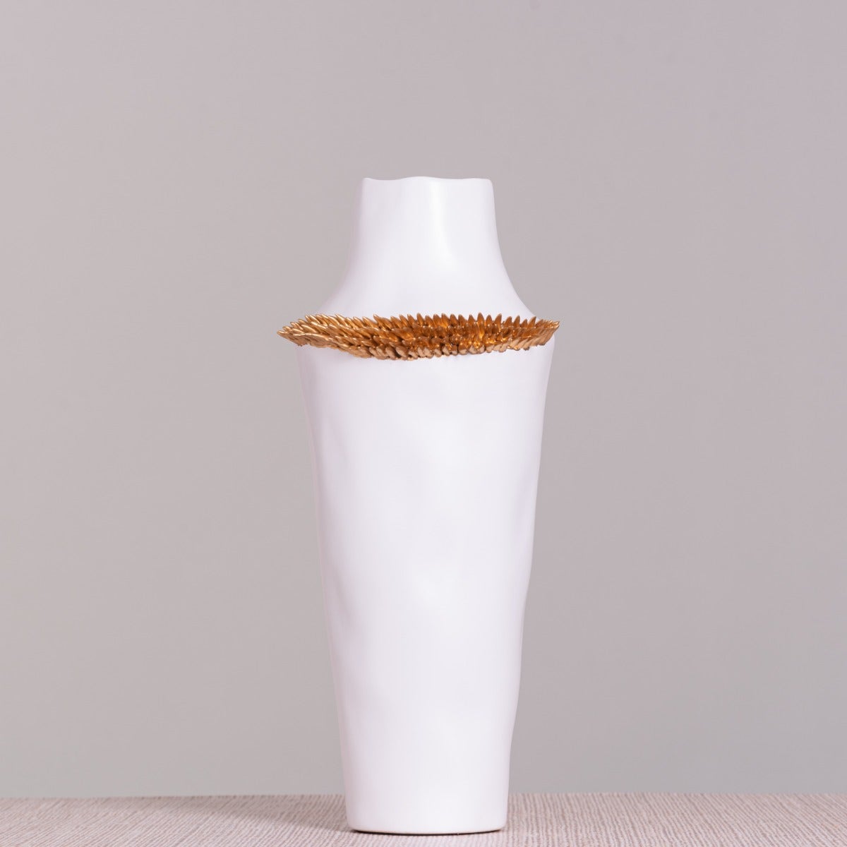 Care To Dare (White/ Gold) Ceramic Vase