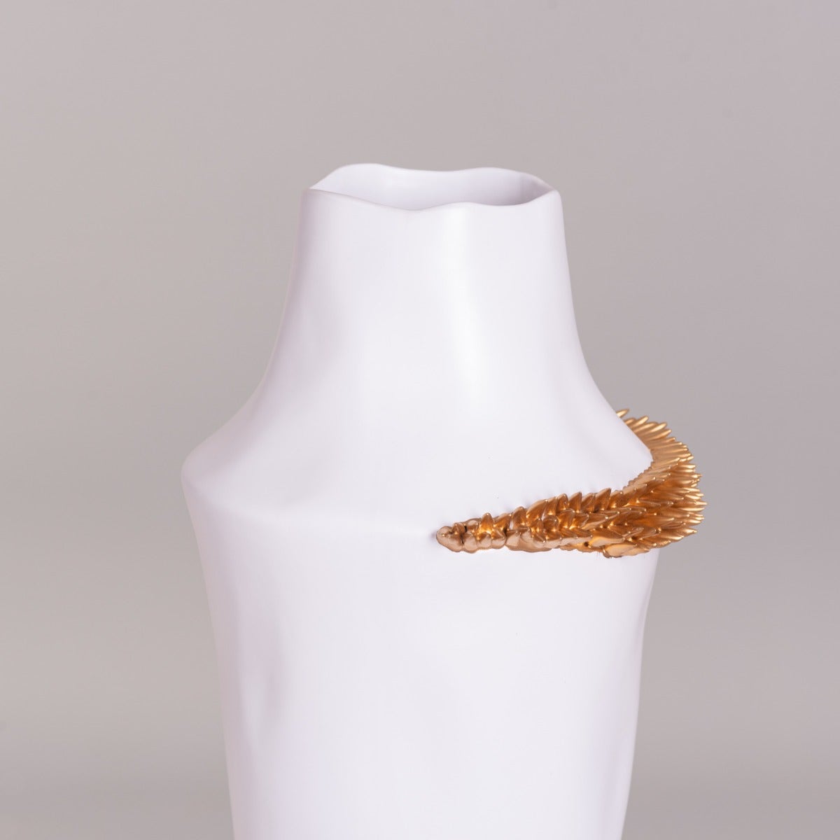 Care To Dare (White/ Gold) Ceramic Vase