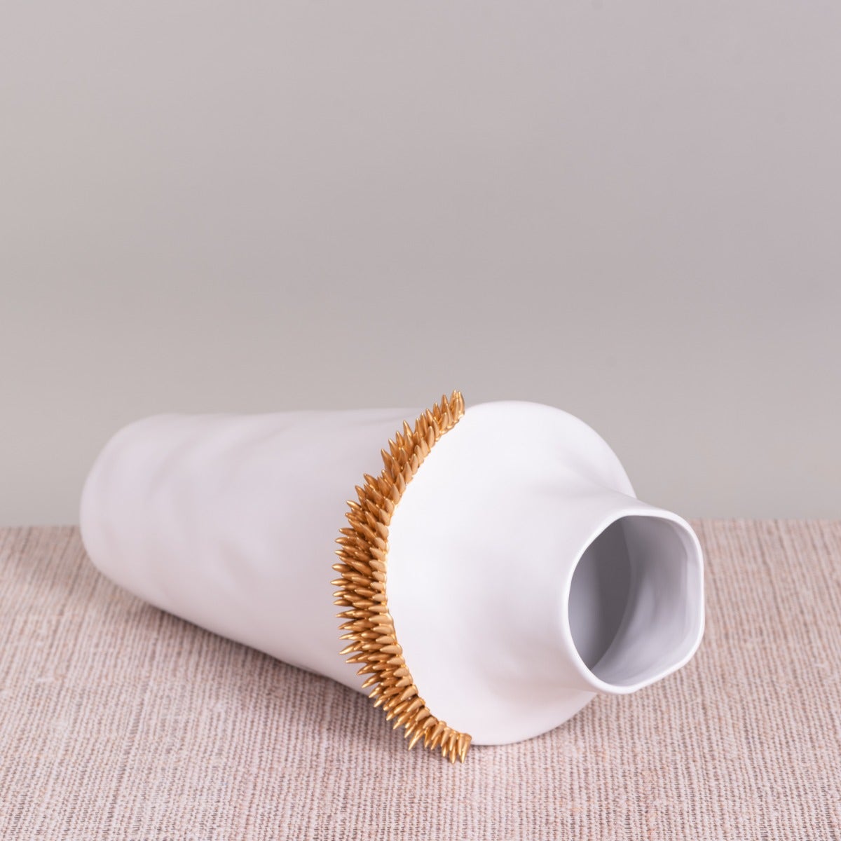 Care To Dare (White/ Gold) Ceramic Vase