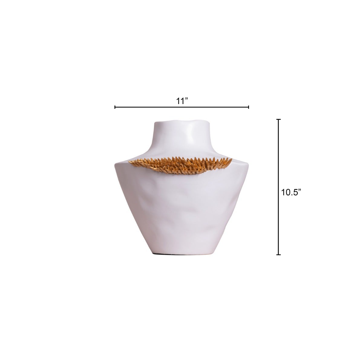 Devoted (White/ Gold) Ceramic Vase