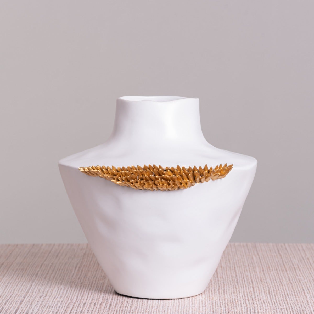 Devoted (White/ Gold) Ceramic Vase