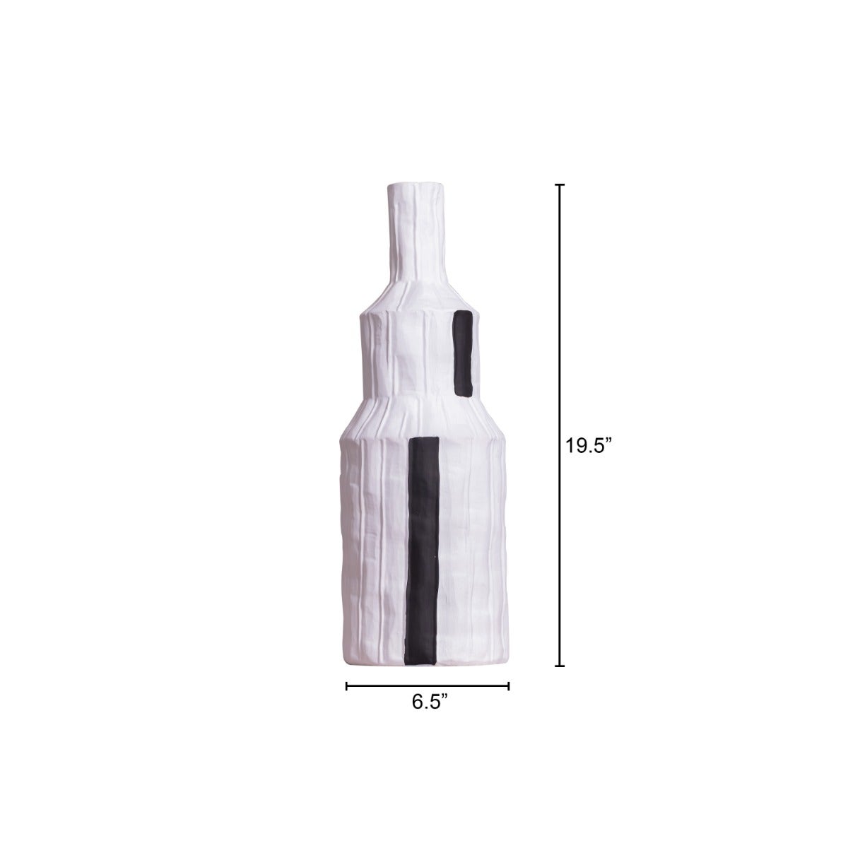 Standing Tall (Black/ White) Ceramic Vase