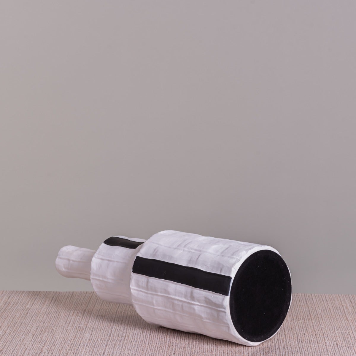 Standing Tall (Black/ White) Ceramic Vase