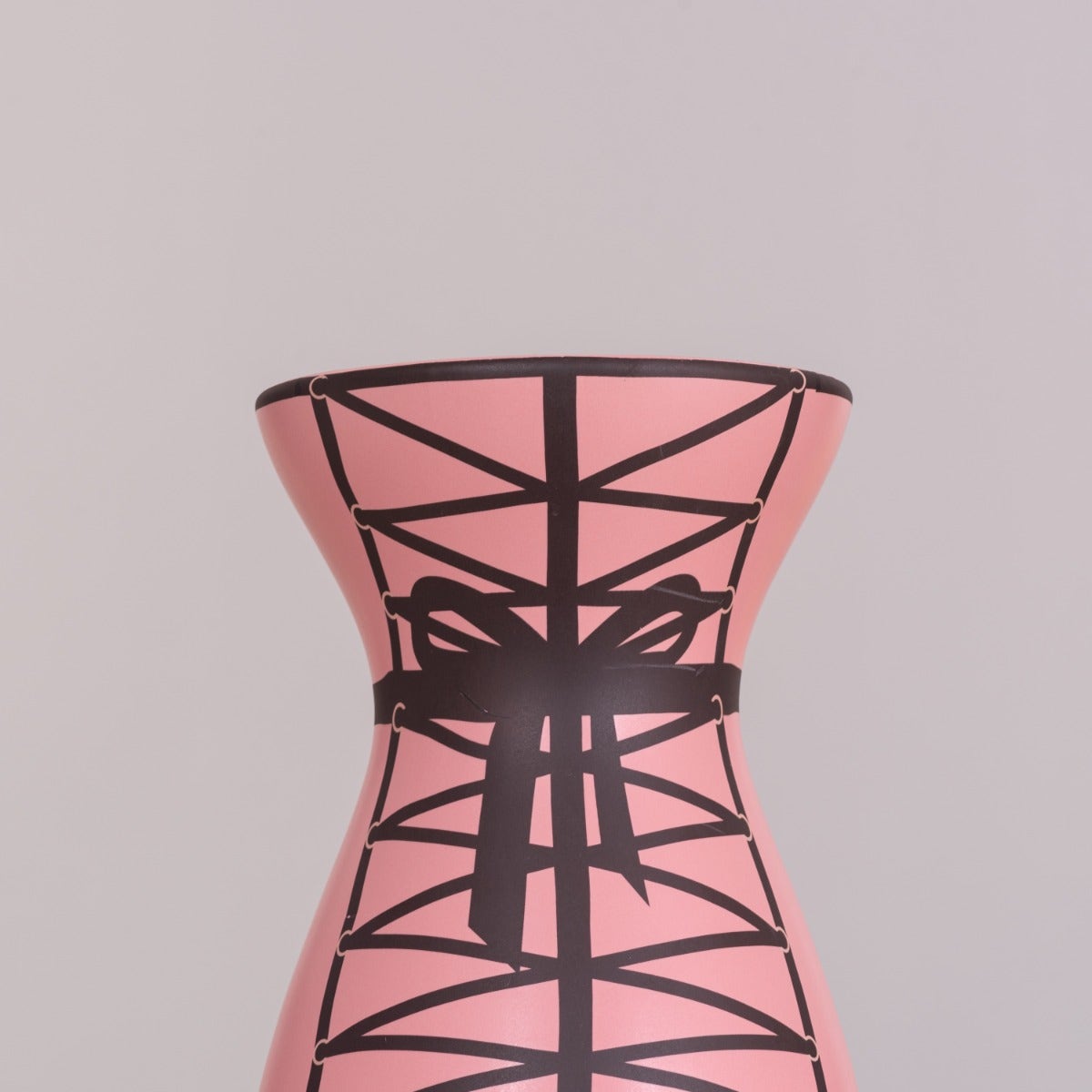 Tie Me Pretty (Black/ Pink) Ceramic Vase