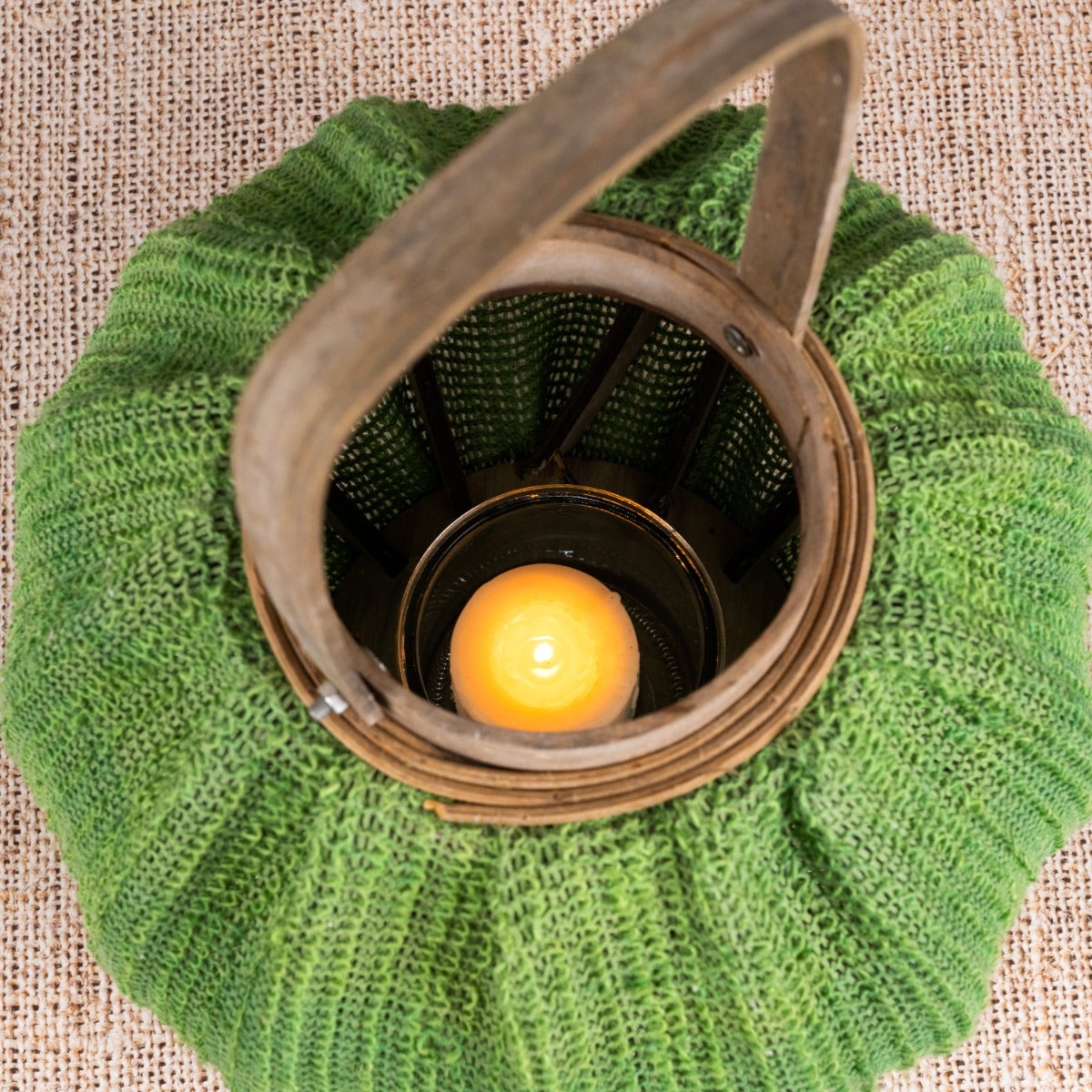 Very Vert (Green) Wooden Lanterns (Set of 2)