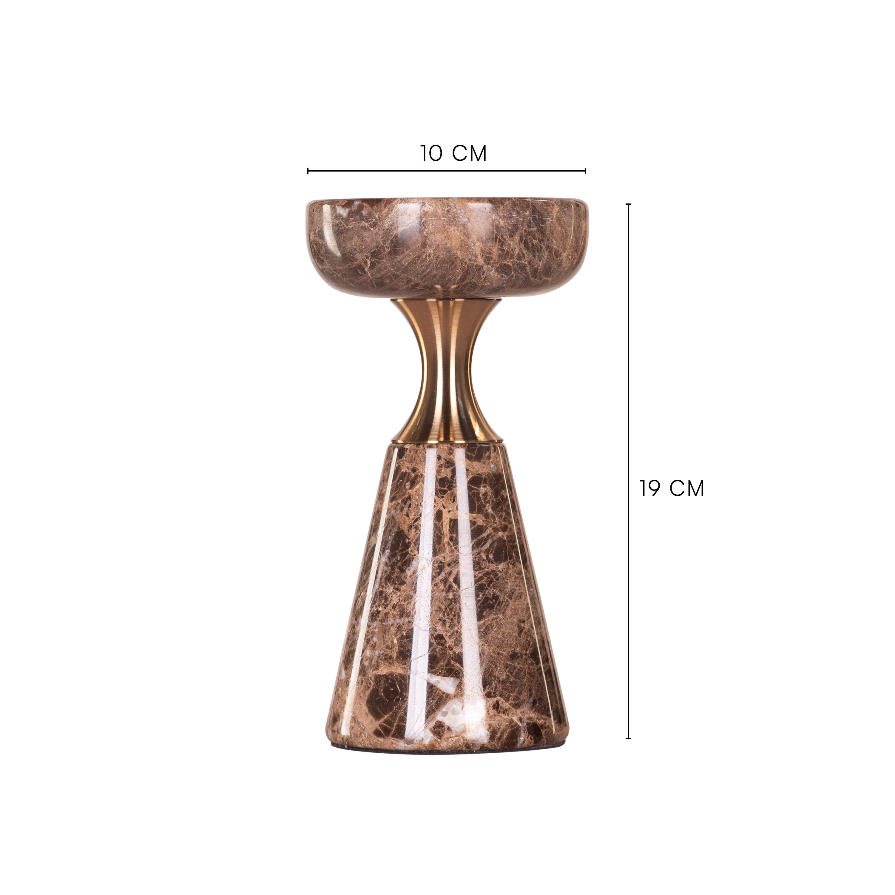 On The Spot (Small, Brown/Gold) Marble Candle Holder