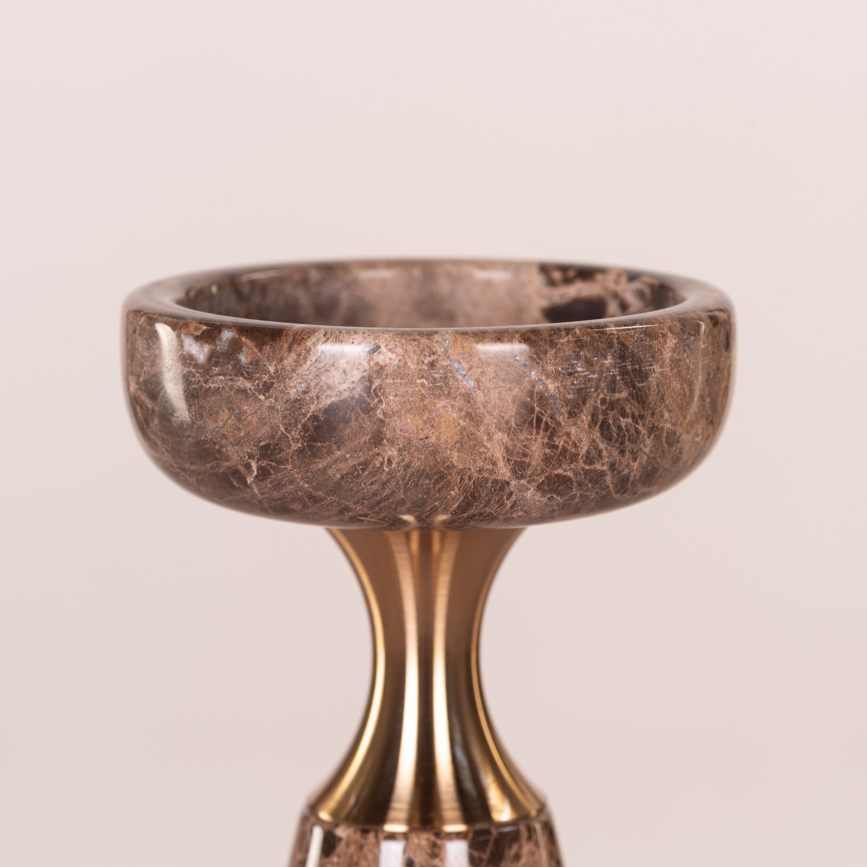 On The Spot (Small, Brown/Gold) Marble Candle Holder